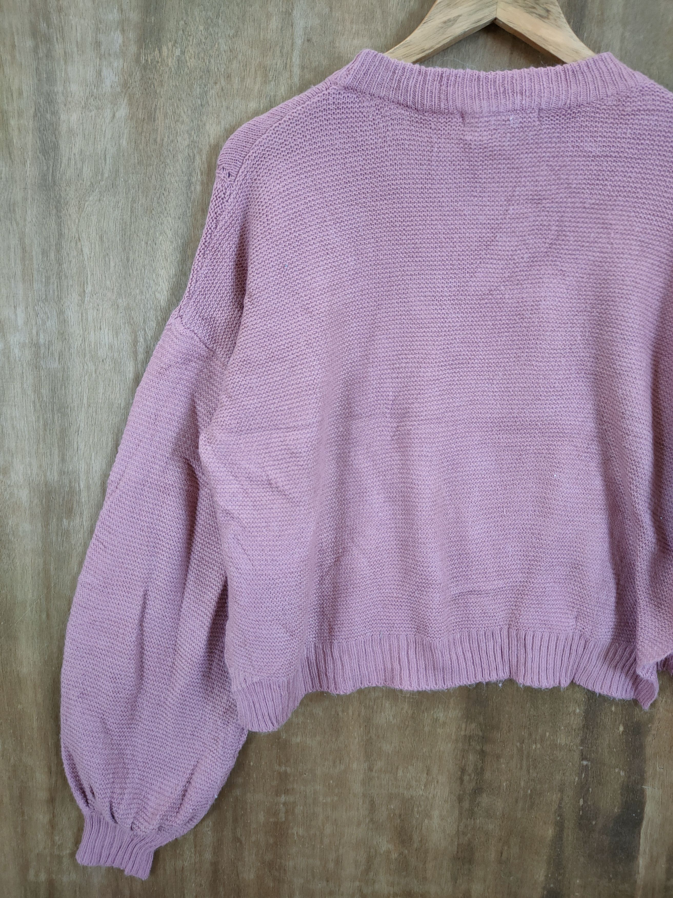 Vintage W Closet balloon sleeve crop top knitwear #46-972 Size US M / EU 48-50 / 2 - 10 Thumbnail