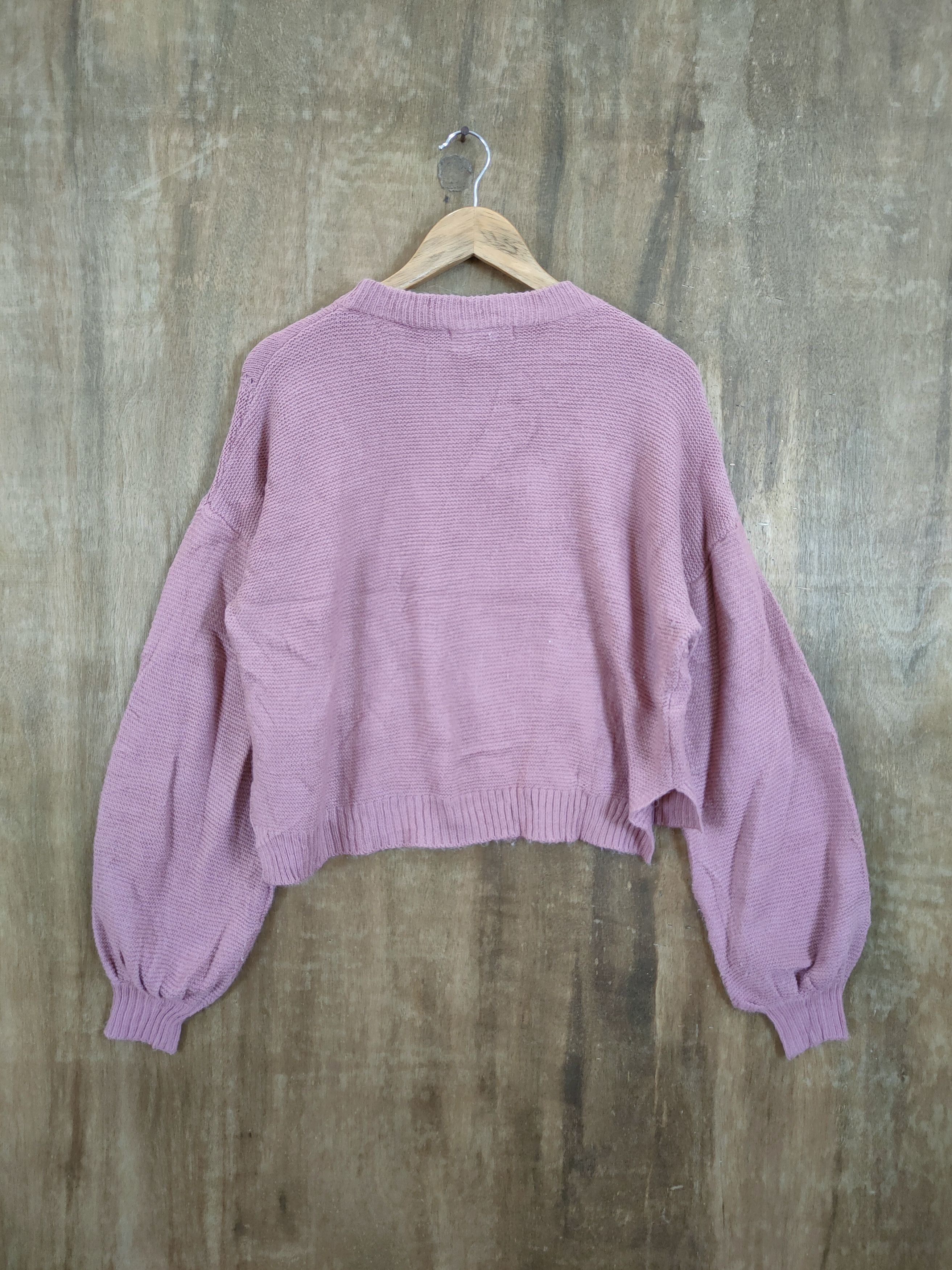 Vintage W Closet balloon sleeve crop top knitwear #46-972 Size US M / EU 48-50 / 2 - 9 Thumbnail