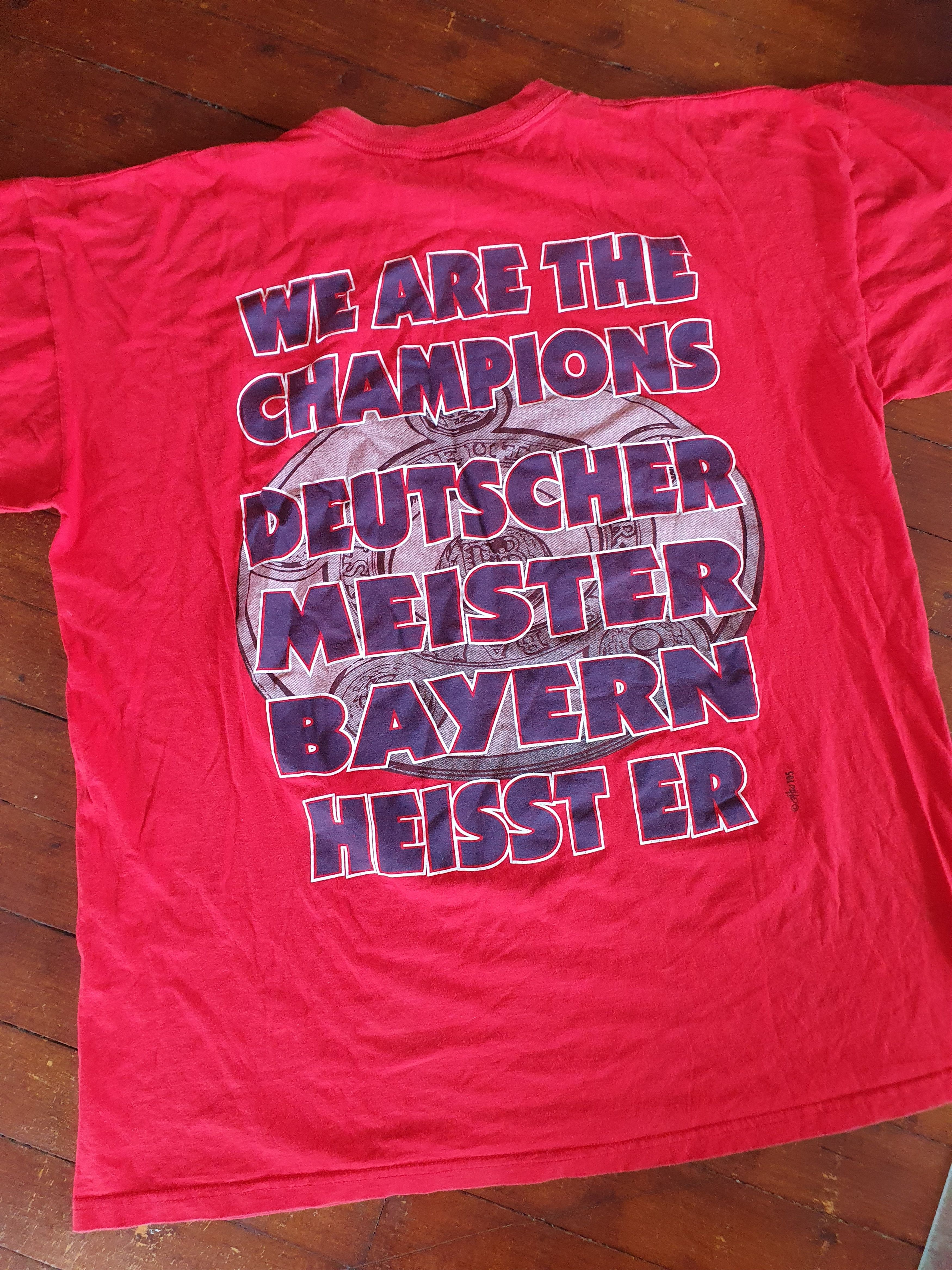 Vintage Bayern Munchen We Are The Champions Vtg 1997 double sided XL Size US XL / EU 56 / 4 - 12 Thumbnail
