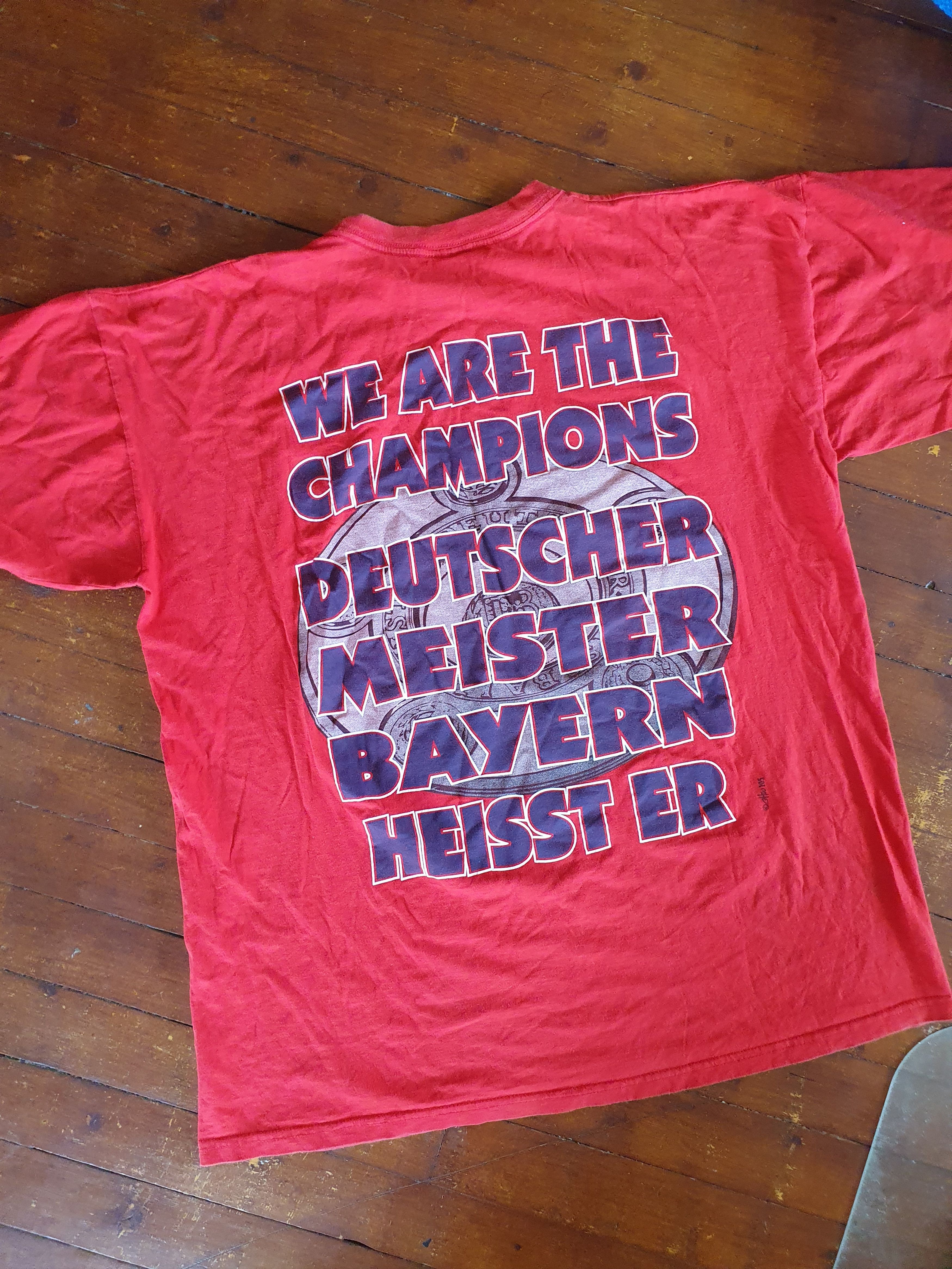 Vintage Bayern Munchen We Are The Champions Vtg 1997 double sided XL Size US XL / EU 56 / 4 - 11 Thumbnail