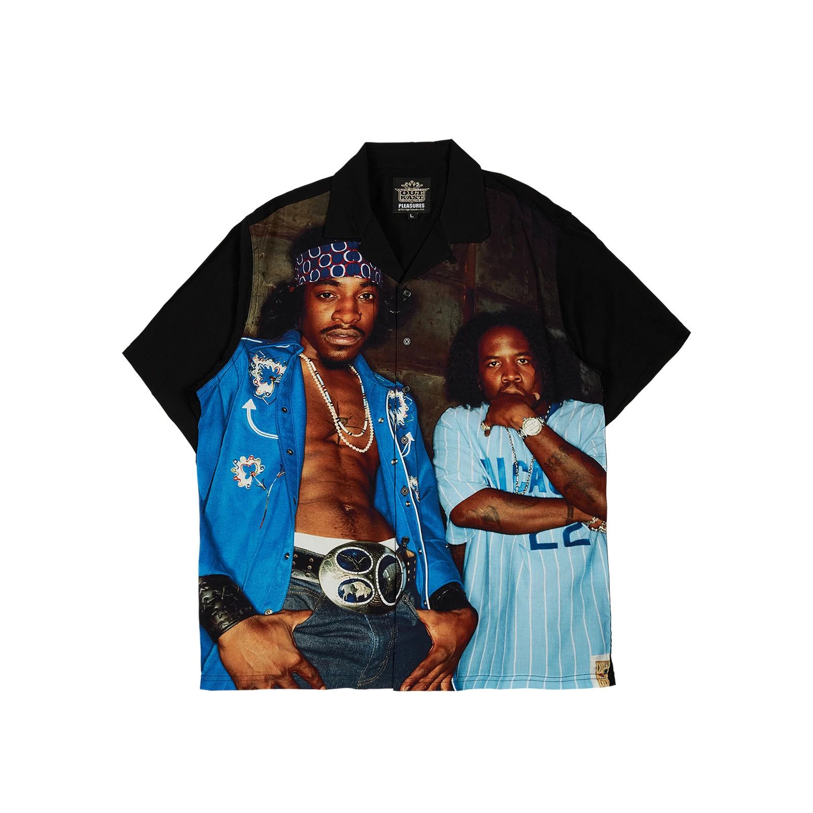image of Outkast x Pleasures Kryptonite Button Down XL in Black, Men's