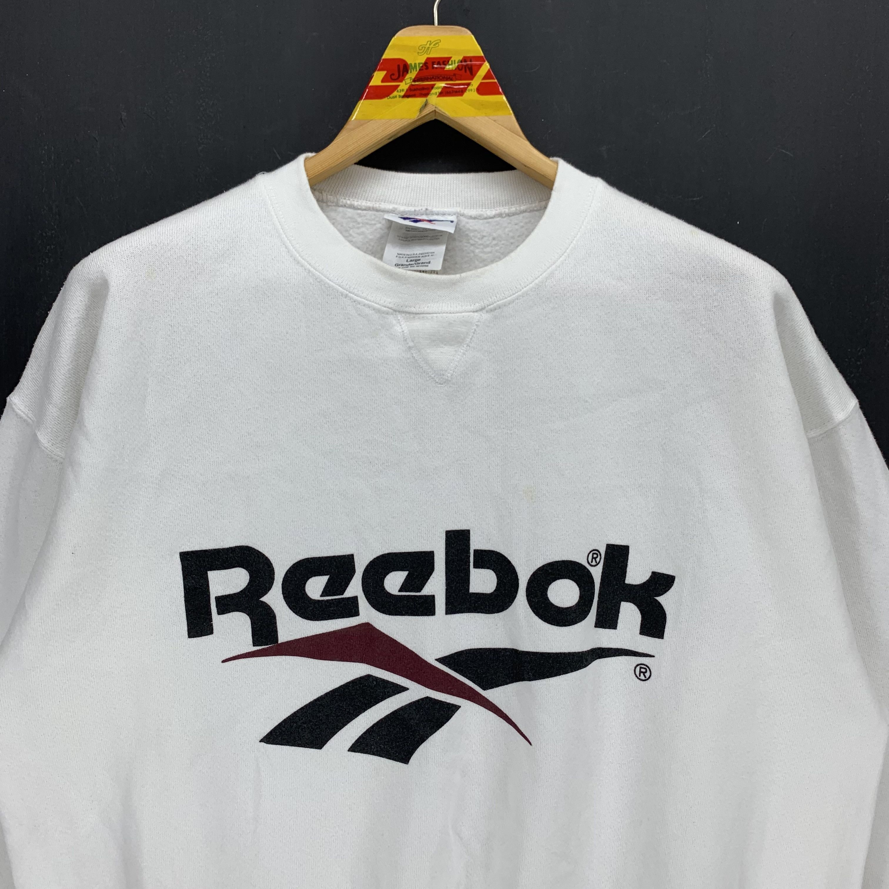 Reebok 90's Reebok Big Logo Made in USA Sweatshirts #3291-117 Size US L / EU 52-54 / 3 - 2 Thumbnail
