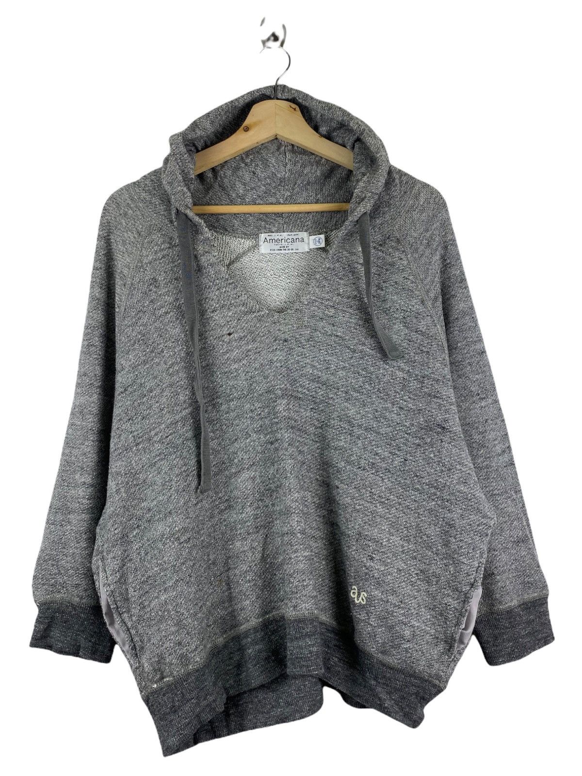 AMERICANA by RISE FROM THE 30 PLAIN GREY CROP HOODIE