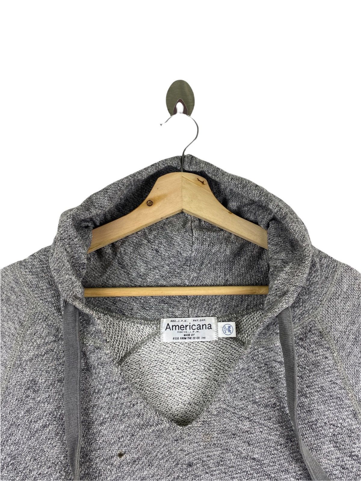 Japanese Brand AMERICANA by RISE FROM THE 30 PLAIN GREY CROP HOODIE Size US L / EU 52-54 / 3 - 2 Thumbnail