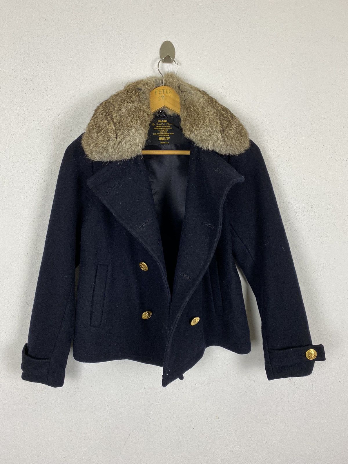 Fidelity FIDELITY MADE USA RABBIT COLLAR CROP PEA COAT Size US S / EU 44-46 / 1 - 3 Thumbnail