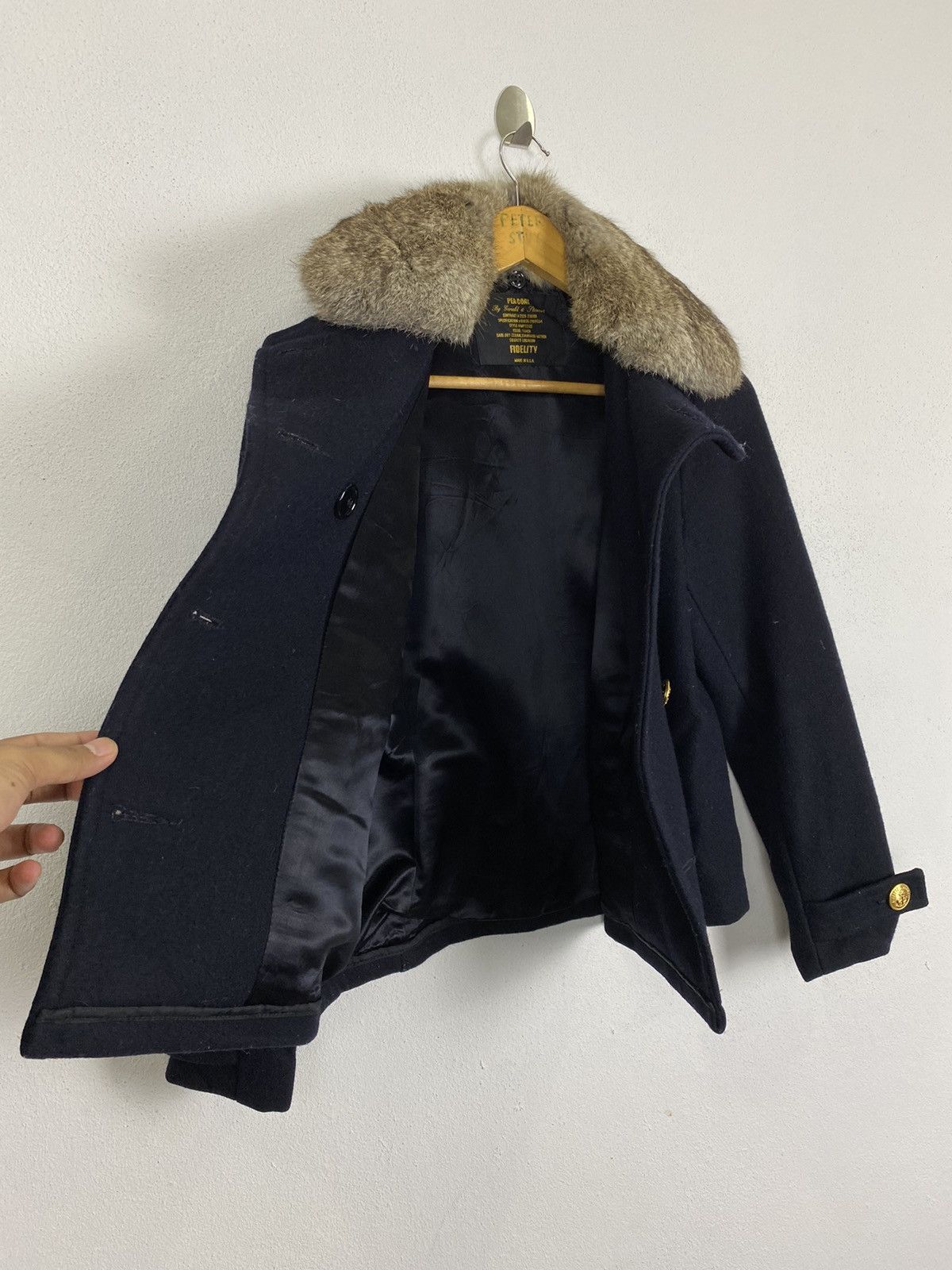 Fidelity FIDELITY MADE USA RABBIT COLLAR CROP PEA COAT Size US S / EU 44-46 / 1 - 4 Thumbnail