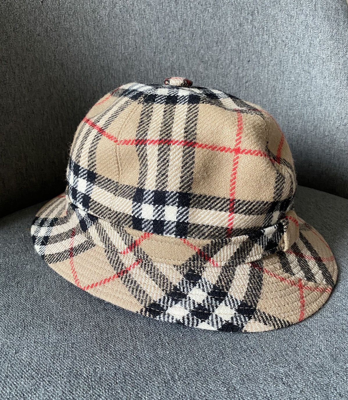 Burberry Burberry Vintage Women's Wool Check Bucket Hat Panama Size ONE SIZE - 5 Thumbnail