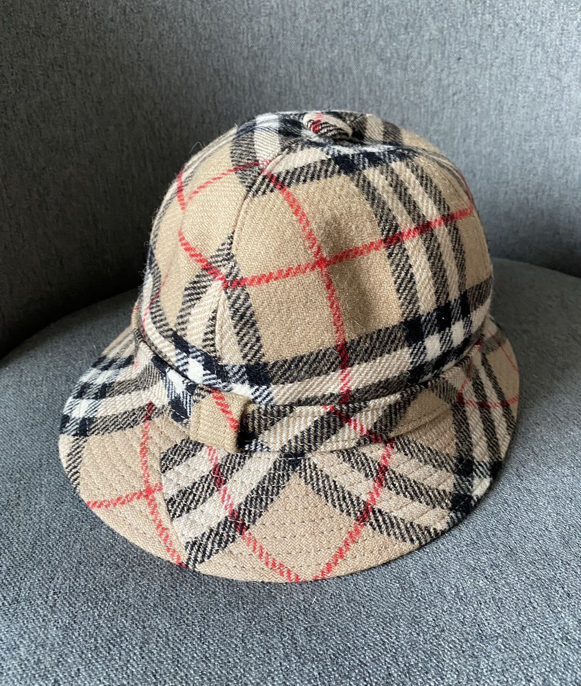 Burberry Burberry Vintage Women's Wool Check Bucket Hat Panama Size ONE SIZE - 11 Thumbnail