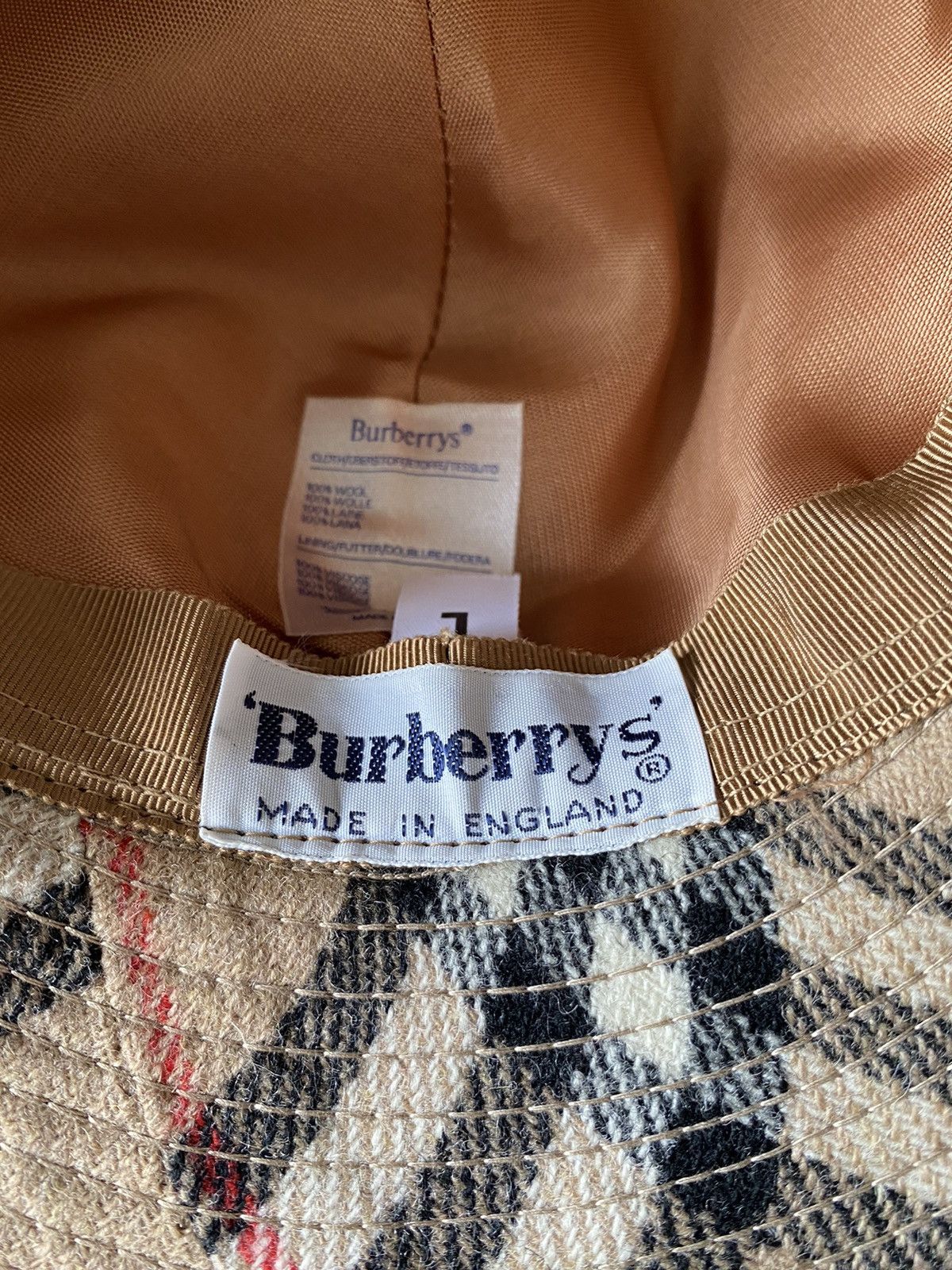 Burberry Burberry Vintage Women's Wool Check Bucket Hat Panama Size ONE SIZE - 6 Thumbnail