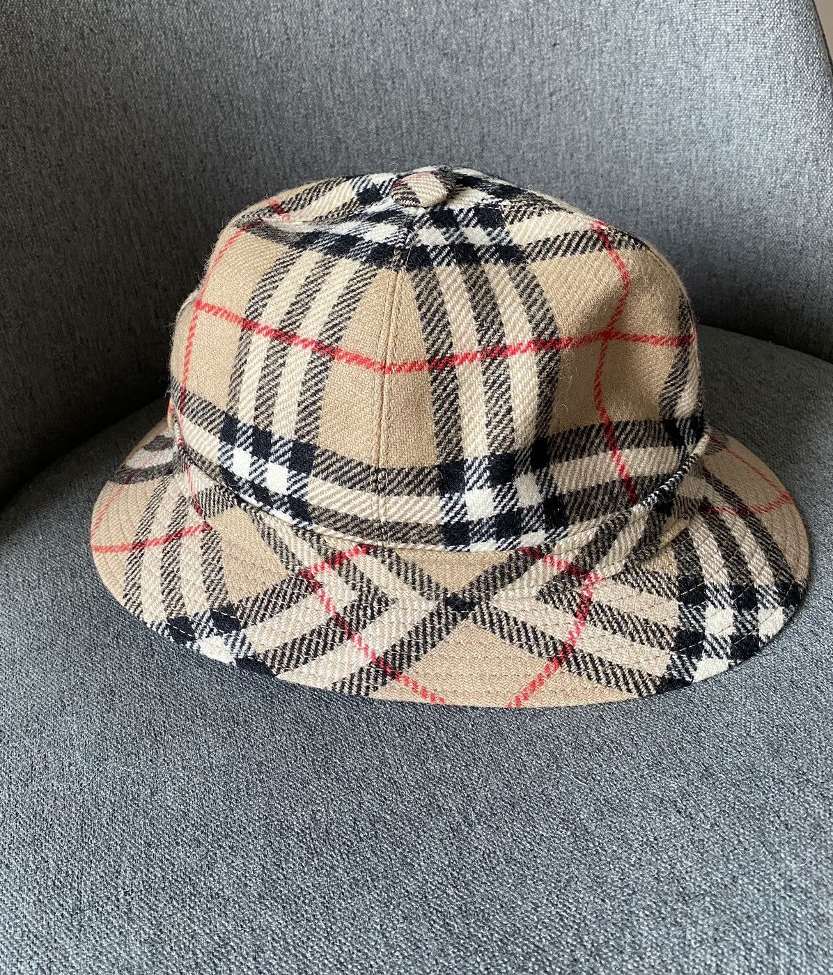 Burberry Burberry Vintage Women's Wool Check Bucket Hat Panama Size ONE SIZE - 1 Thumbnail