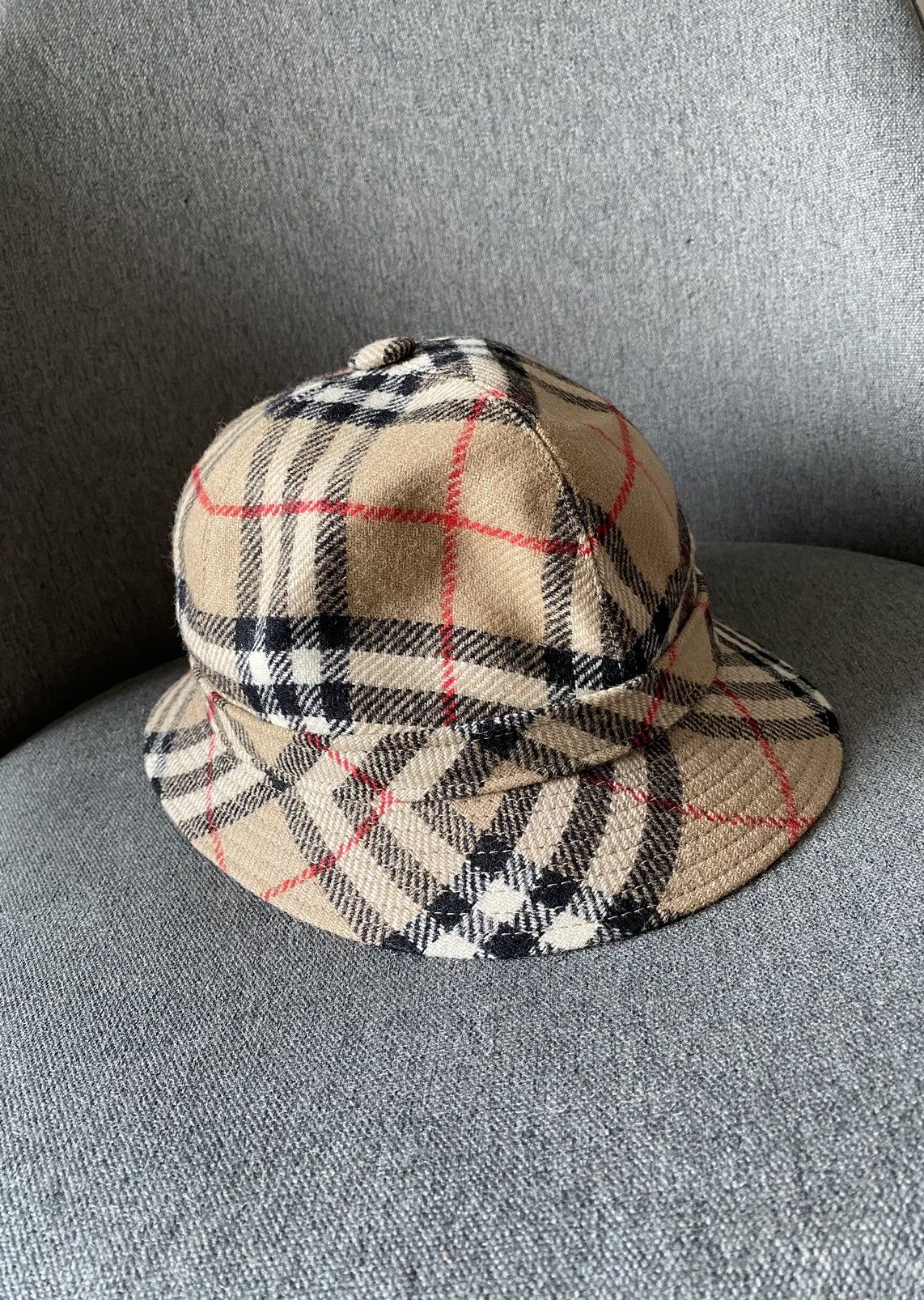 Burberry Burberry Vintage Women's Wool Check Bucket Hat Panama Size ONE SIZE - 2 Thumbnail