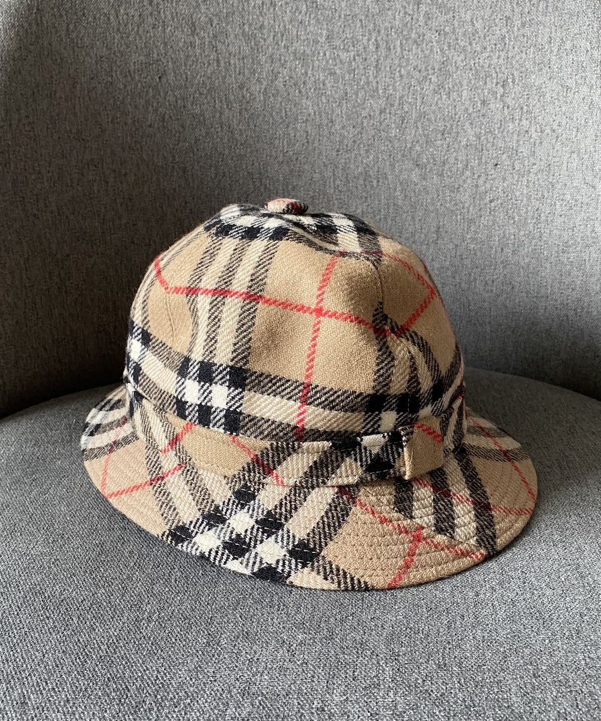 Burberry Burberry Vintage Women's Wool Check Bucket Hat Panama Size ONE SIZE - 4 Thumbnail