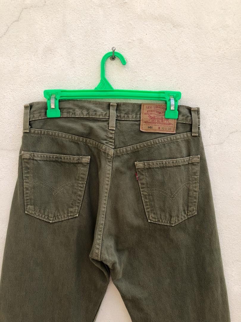 Levi's × Vintage Vintage 90s Levi’s 501 Made in USA Green Denim Size US 30 / EU 46 - 7 Thumbnail