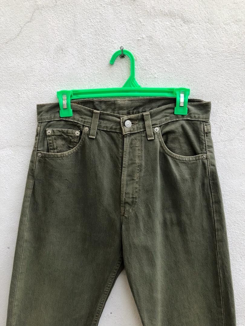 Levi's × Vintage Vintage 90s Levi’s 501 Made in USA Green Denim Size US 30 / EU 46 - 2 Thumbnail