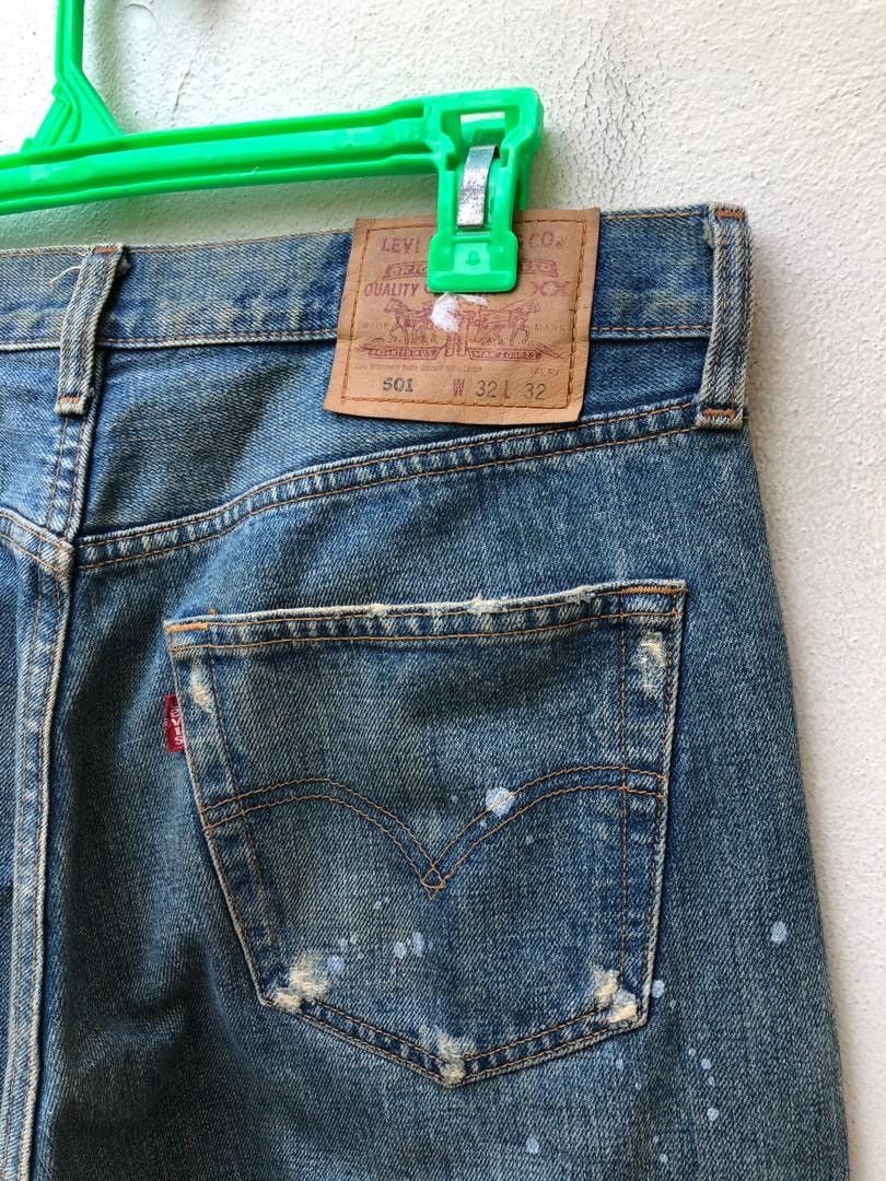 Levi's × Vintage Vintage 2002 Levi’s 501 Distressed Painter Denim Jeans Size US 32 / EU 48 - 10 Thumbnail
