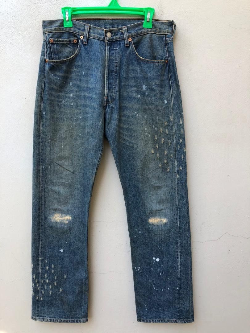 Levi's × Vintage Vintage 2002 Levi’s 501 Distressed Painter Denim Jeans Size US 32 / EU 48 - 1 Thumbnail