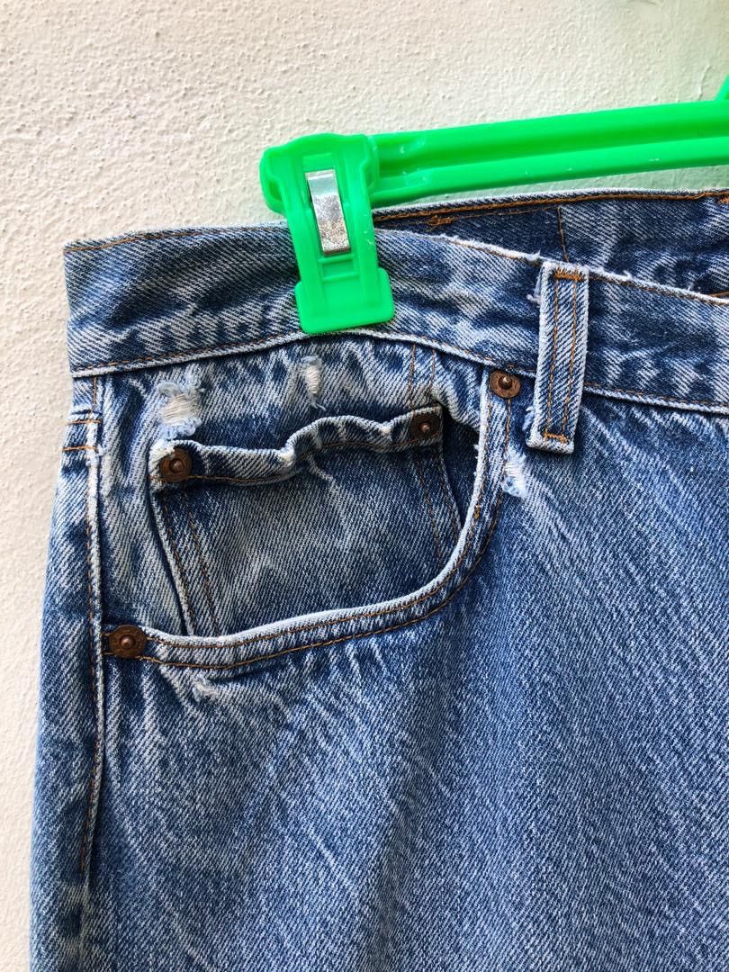 Levi's × Vintage 80s Levi’s 501 Made in Usa Sandy Denim Jeans Size US 32 / EU 48 - 3 Thumbnail