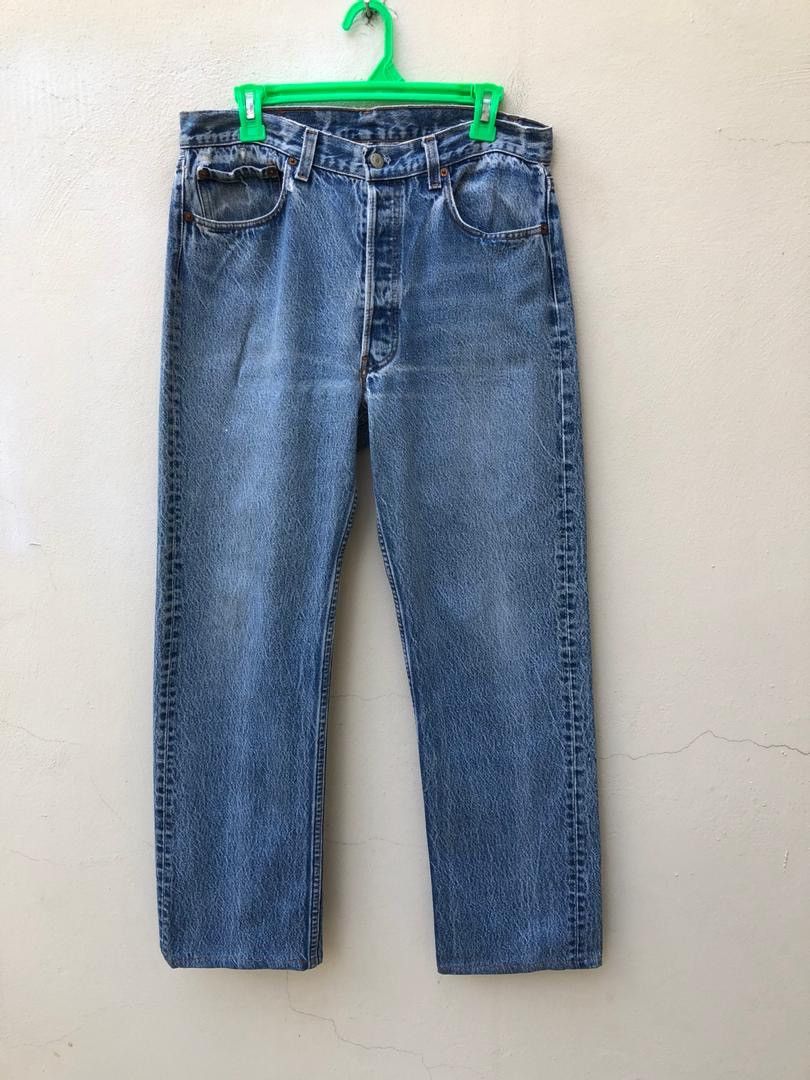 Levi's × Vintage 80s Levi’s 501 Made in Usa Sandy Denim Jeans Size US 32 / EU 48 - 1 Thumbnail
