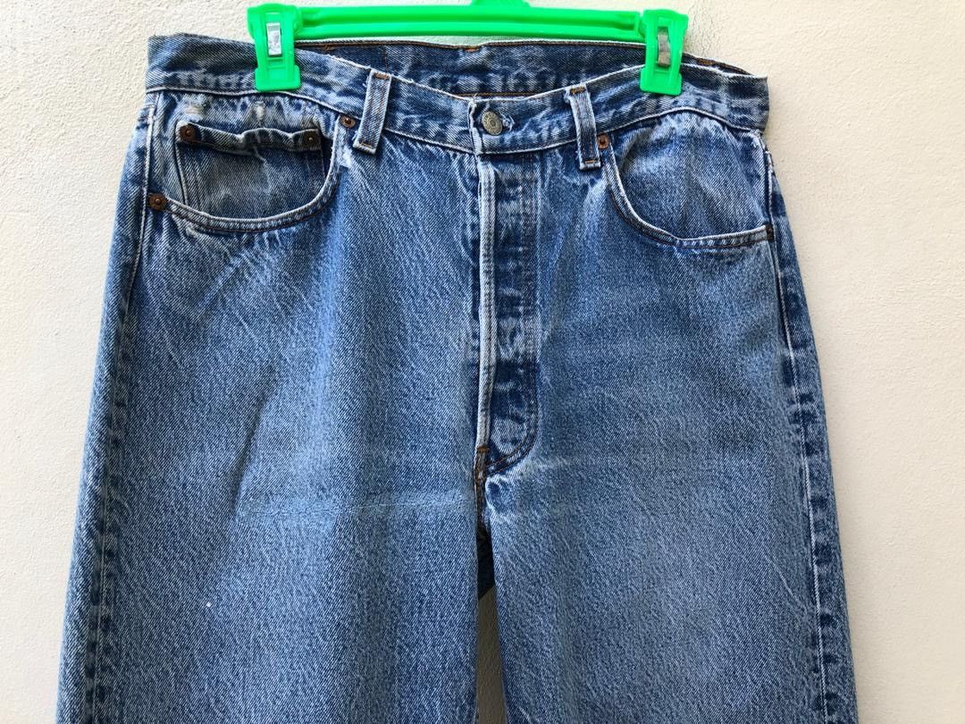 Levi's × Vintage 80s Levi’s 501 Made in Usa Sandy Denim Jeans Size US 32 / EU 48 - 2 Thumbnail