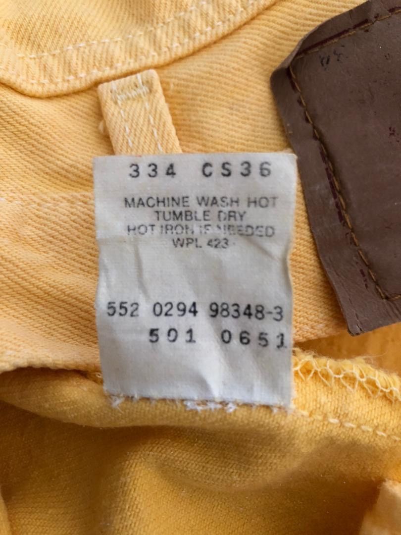 Levi's × Vintage 80s Levi’s 501 Jeans Made in Usa Yellow Denim Size US 33 - 12 Thumbnail