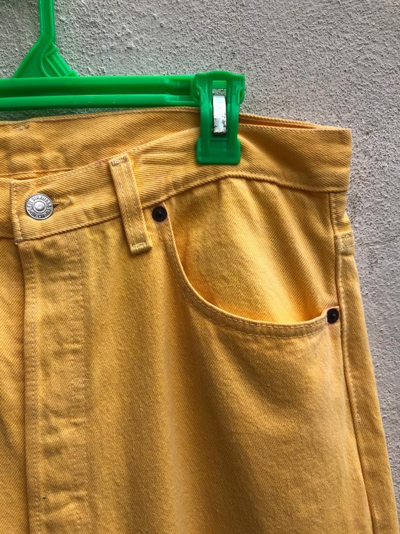 Levi's × Vintage 80s Levi’s 501 Jeans Made in Usa Yellow Denim Size US 33 - 3 Thumbnail