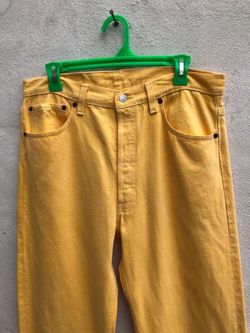 Levi's × Vintage 80s Levi’s 501 Jeans Made in Usa Yellow Denim Size US 33 - 2 Thumbnail