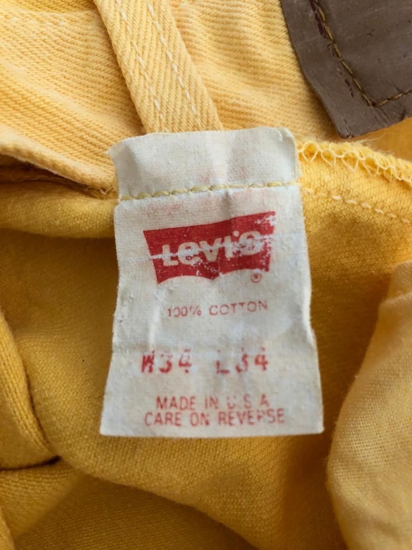Levi's × Vintage 80s Levi’s 501 Jeans Made in Usa Yellow Denim Size US 33 - 11 Thumbnail