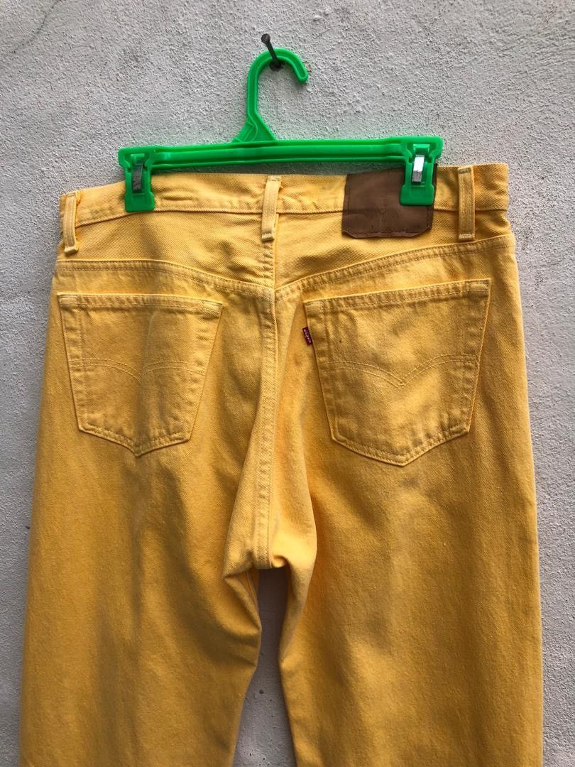 Levi's × Vintage 80s Levi’s 501 Jeans Made in Usa Yellow Denim Size US 33 - 8 Thumbnail