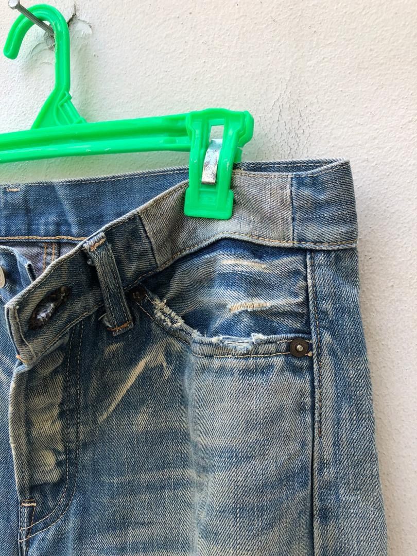 Japanese Brand × Levi's Vintage Clothing × Vintage VTG 2005 LVC Japan Levi’s 501 E Selvedge Denim Trashed Jeans Size US 31 - 6 Thumbnail