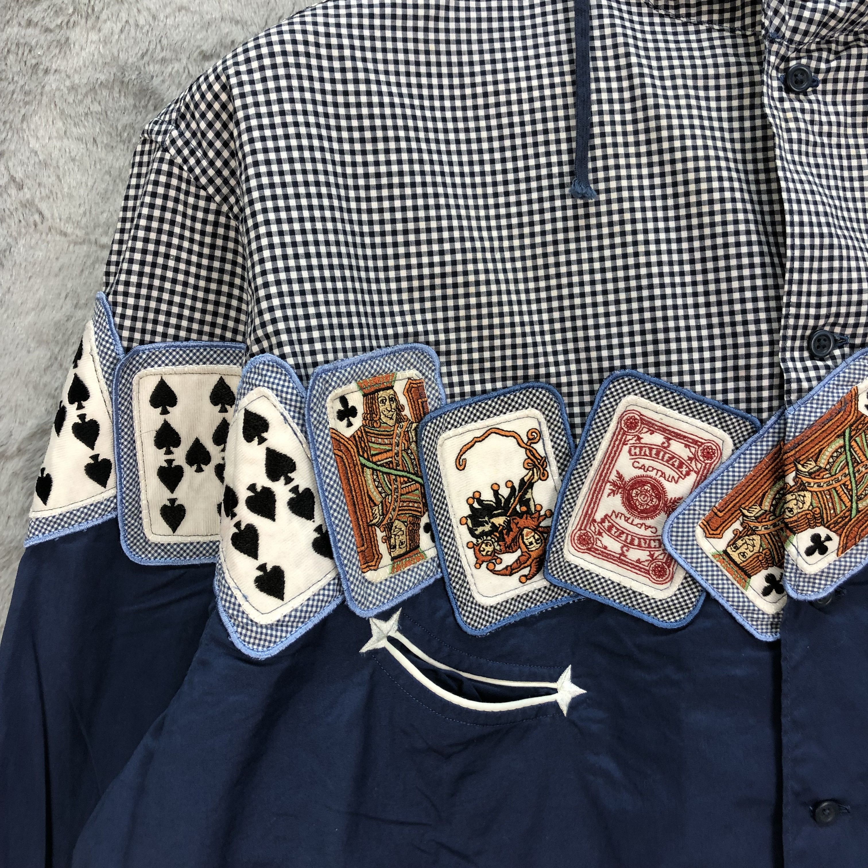 Karl Helmut KARL HELMUT POKER CARD NICE DESIGN HOODED SHIRTS #5454-191 Size US L / EU 52-54 / 3 - 3 Thumbnail