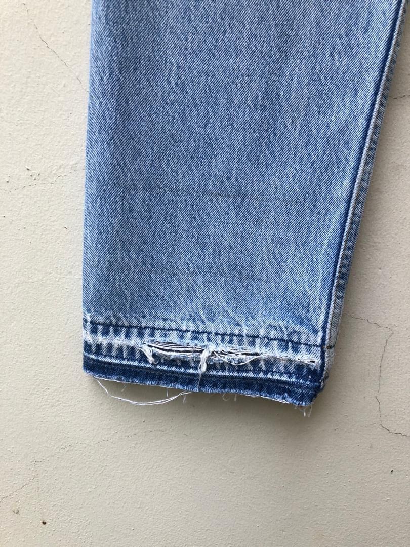 Levi's × Vintage Vintage 90s Levi’s 501 Rips Patchwork Released Hem Denim Size US 30 / EU 46 - 16 Thumbnail