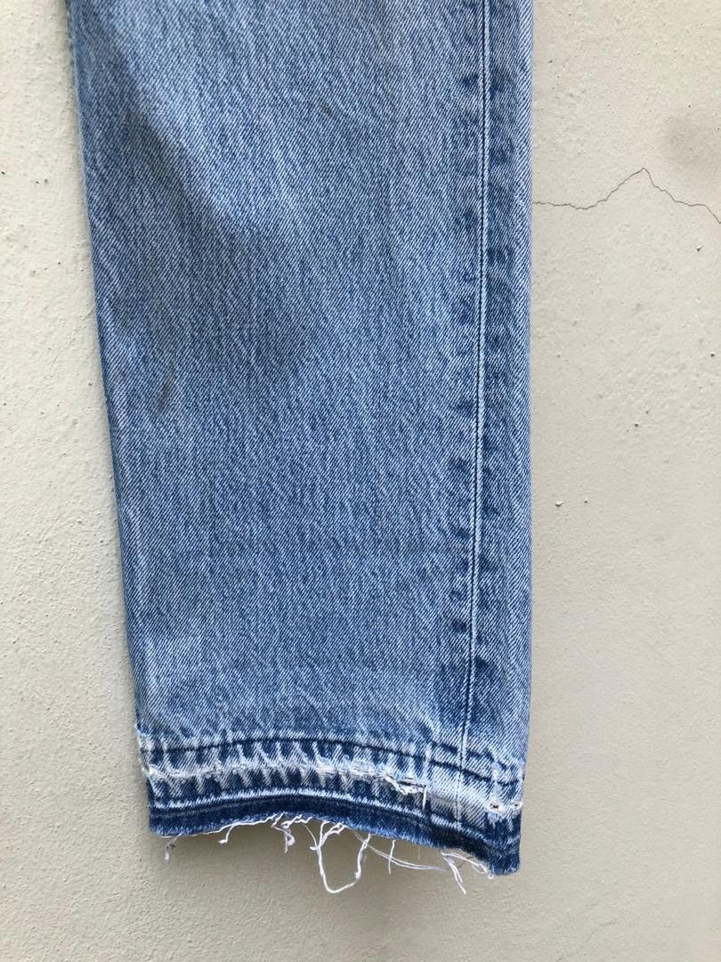 Levi's × Vintage Vintage 90s Levi’s 501 Rips Patchwork Released Hem Denim Size US 30 / EU 46 - 10 Thumbnail