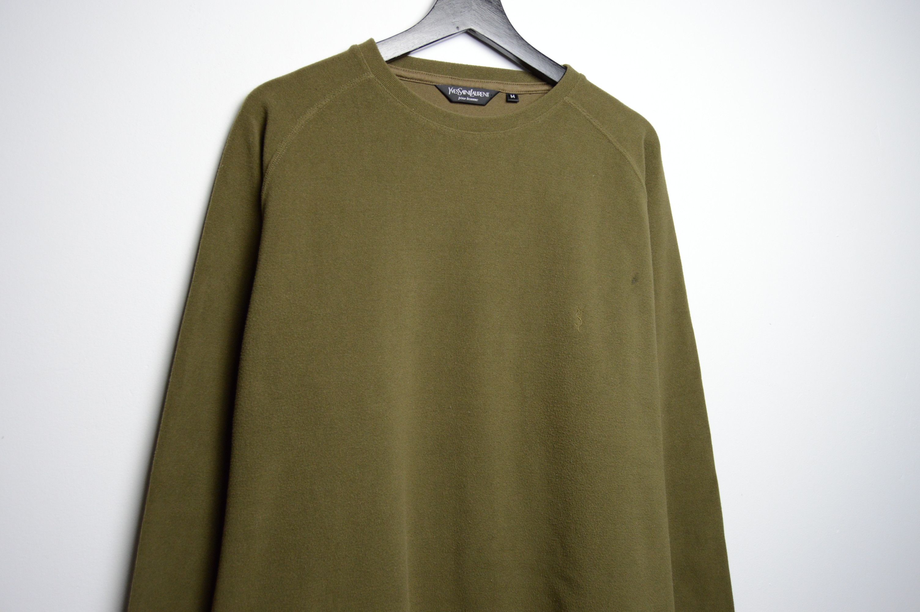 Yves Saint Laurent ysl y2k crewneck khaki army sweatshirt Size US L / EU 52-54 / 3 - 1 Thumbnail
