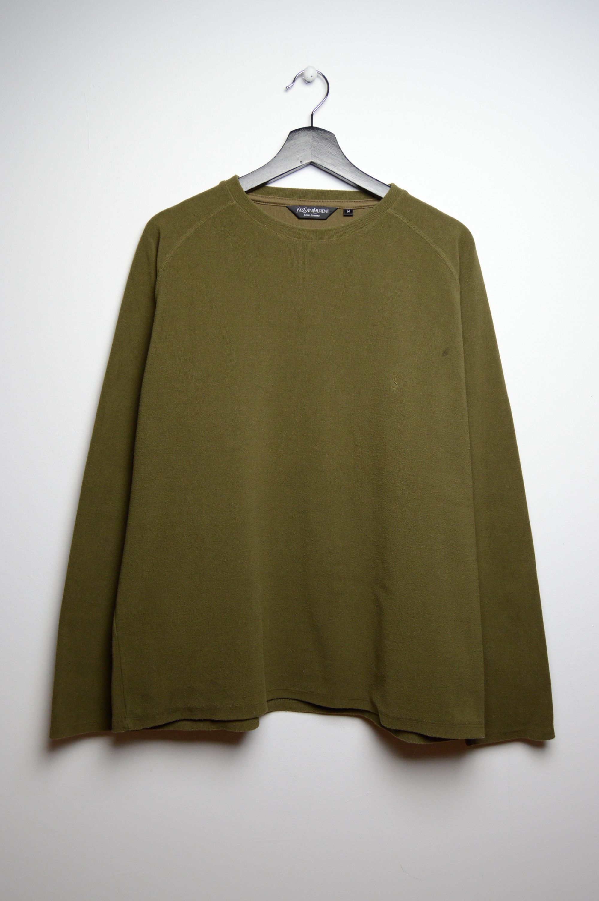 Yves Saint Laurent ysl y2k crewneck khaki army sweatshirt Size US L / EU 52-54 / 3 - 2 Thumbnail
