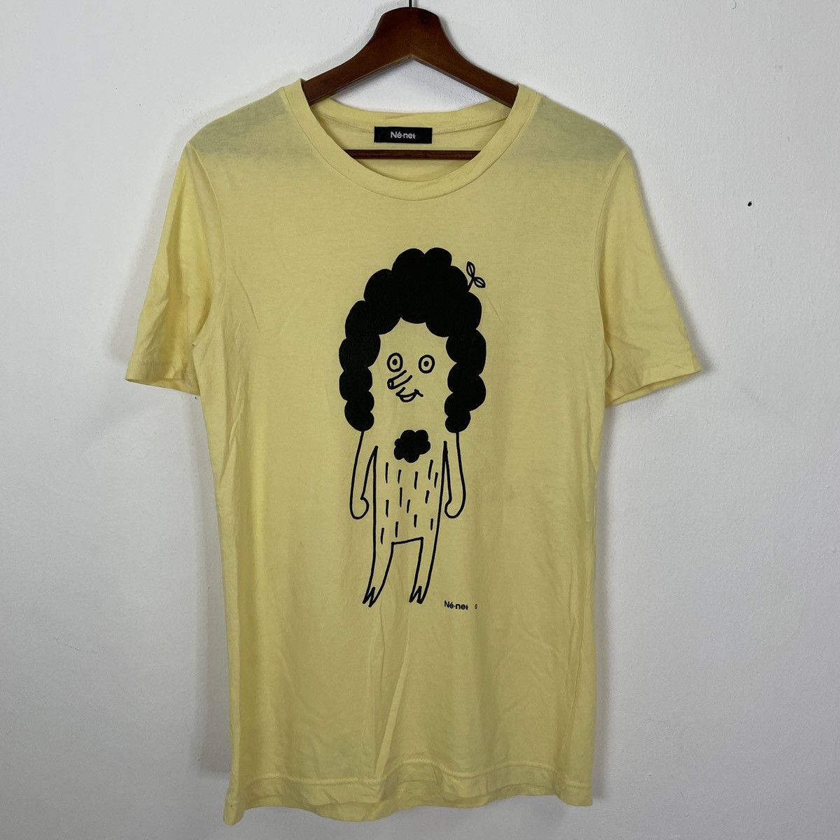 image of Vintage Ne-Net By Issey Miyake Crewneck Tee in Yellow, Men's (Size Small)