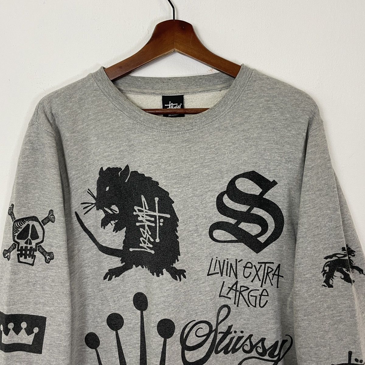 Stussy Vintage Stussy Big Logo Fullprint Sweatshirt Size US L / EU 52-54 / 3 - 4 Thumbnail