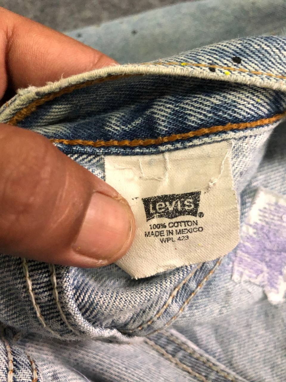 Levi's Vintage Levis 501 Distressed Painted Kurt Kobain Style Size US 35 - 7 Thumbnail