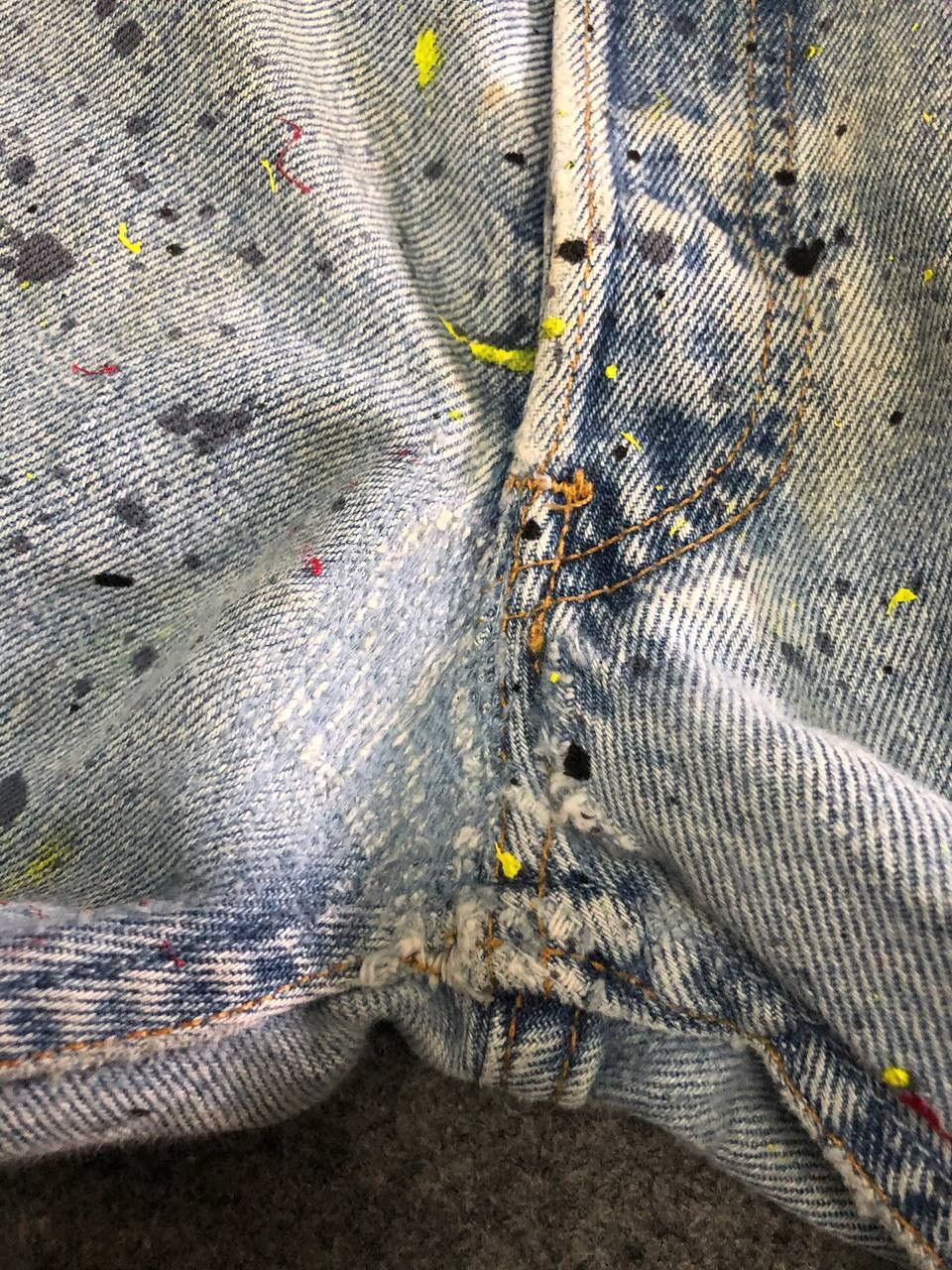 Levi's Vintage Levis 501 Distressed Painted Kurt Kobain Style Size US 35 - 4 Thumbnail