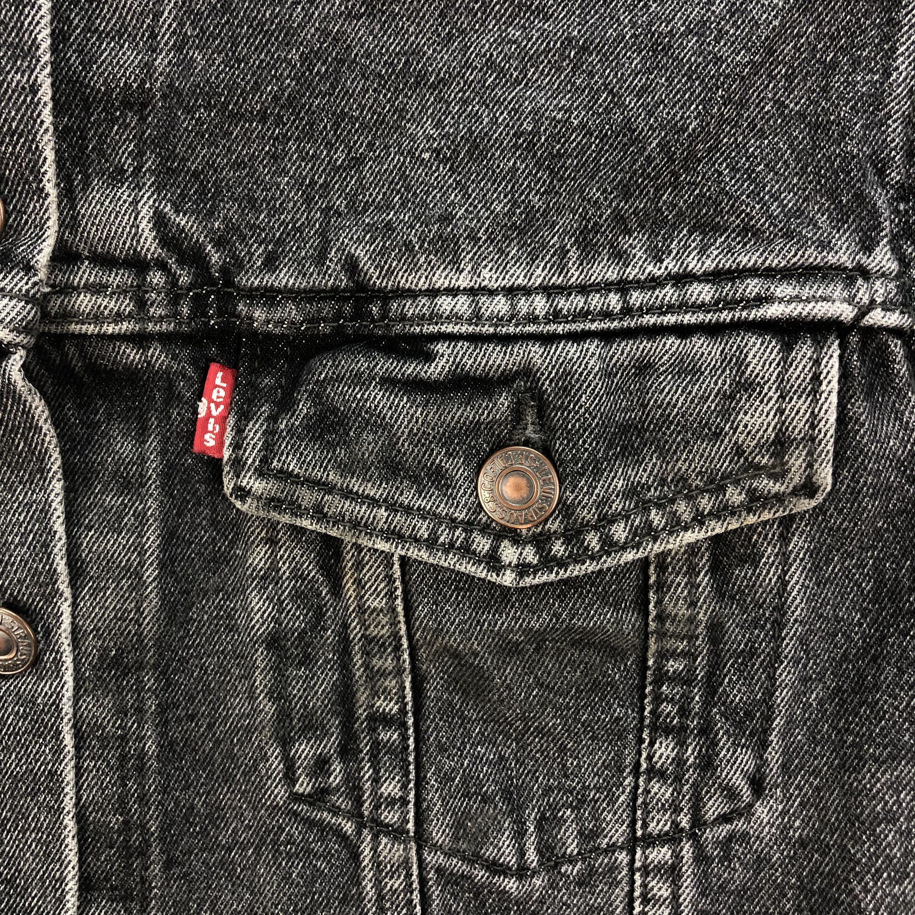Levi's Levi's 35936 Distressed Raw Hem Black Denim Jacket #4698-164 Size M / US 6-8 / IT 42-44 - 3 Thumbnail