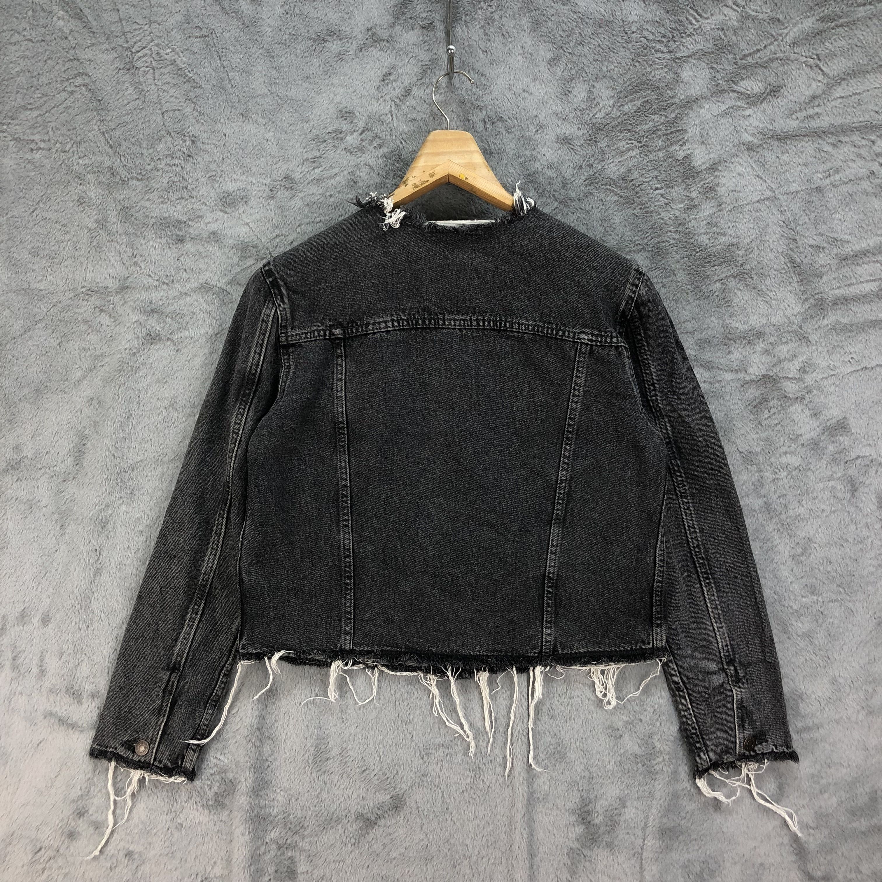 Levi's Levi's 35936 Distressed Raw Hem Black Denim Jacket #4698-164 Size M / US 6-8 / IT 42-44 - 13 Thumbnail