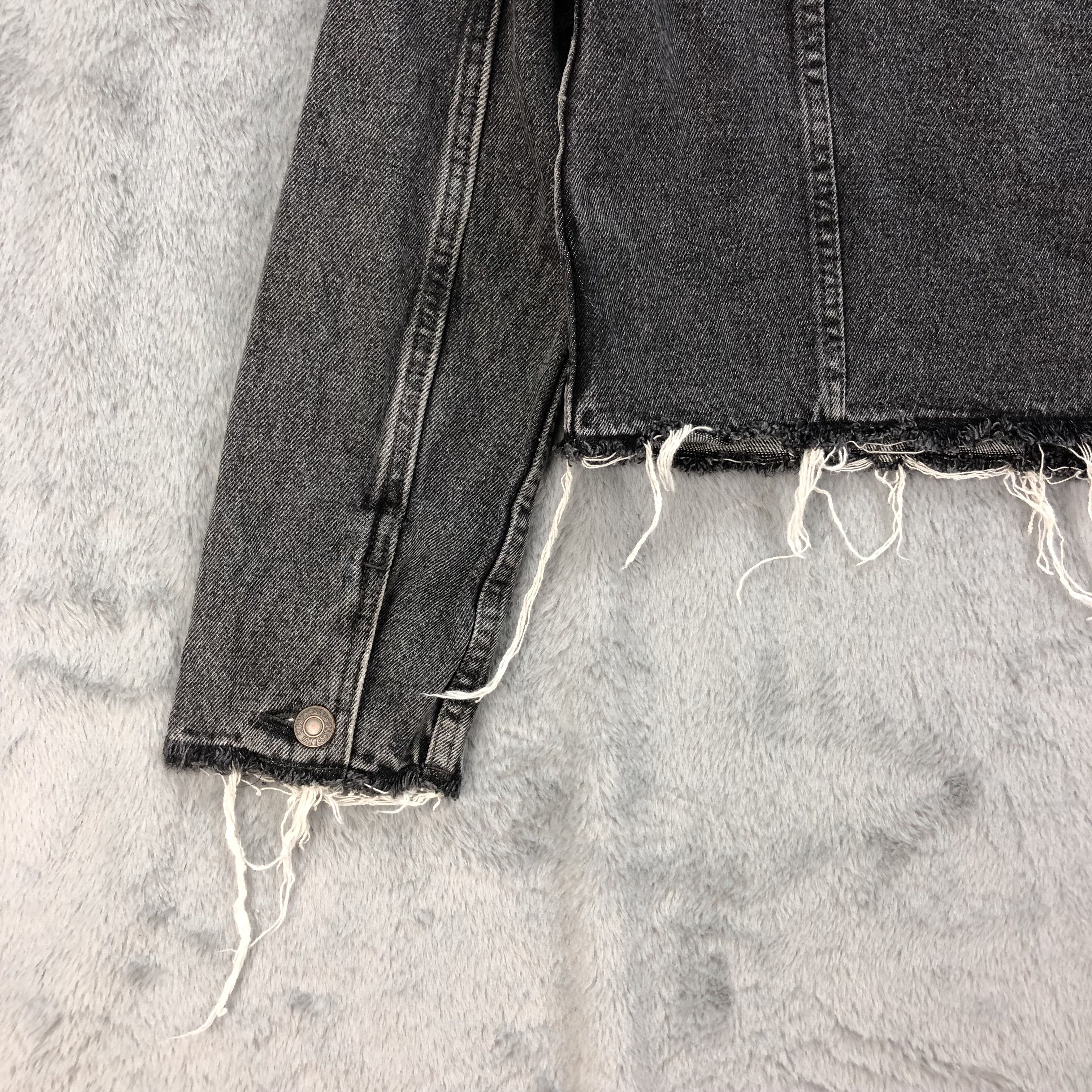 Levi's Levi's 35936 Distressed Raw Hem Black Denim Jacket #4698-164 Size M / US 6-8 / IT 42-44 - 14 Thumbnail