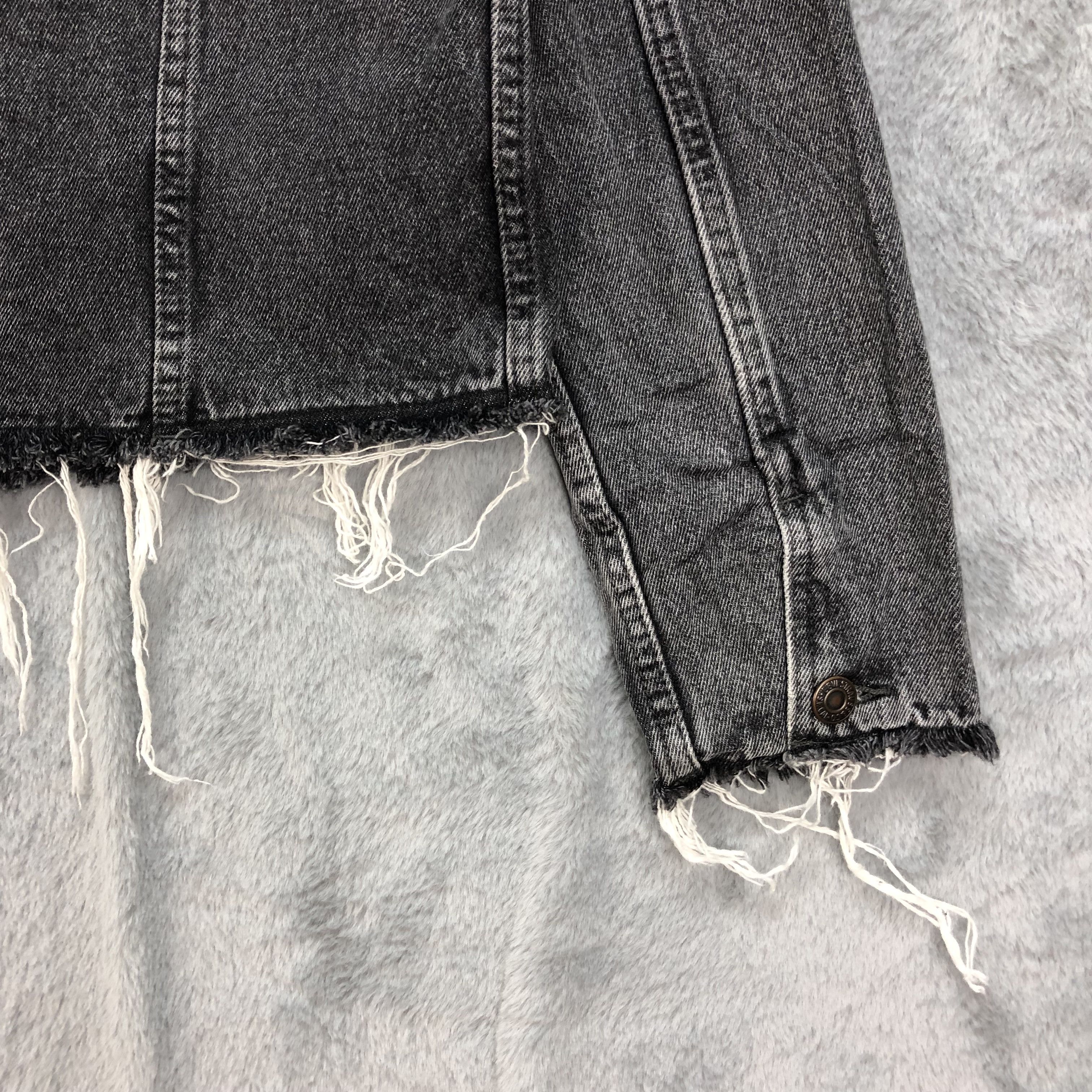 Levi's Levi's 35936 Distressed Raw Hem Black Denim Jacket #4698-164 Size M / US 6-8 / IT 42-44 - 15 Thumbnail