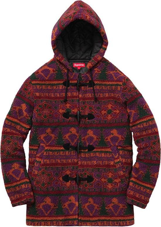 image of Supreme Sherpa Fleece Toggle Jacket Small Magenta, Men's