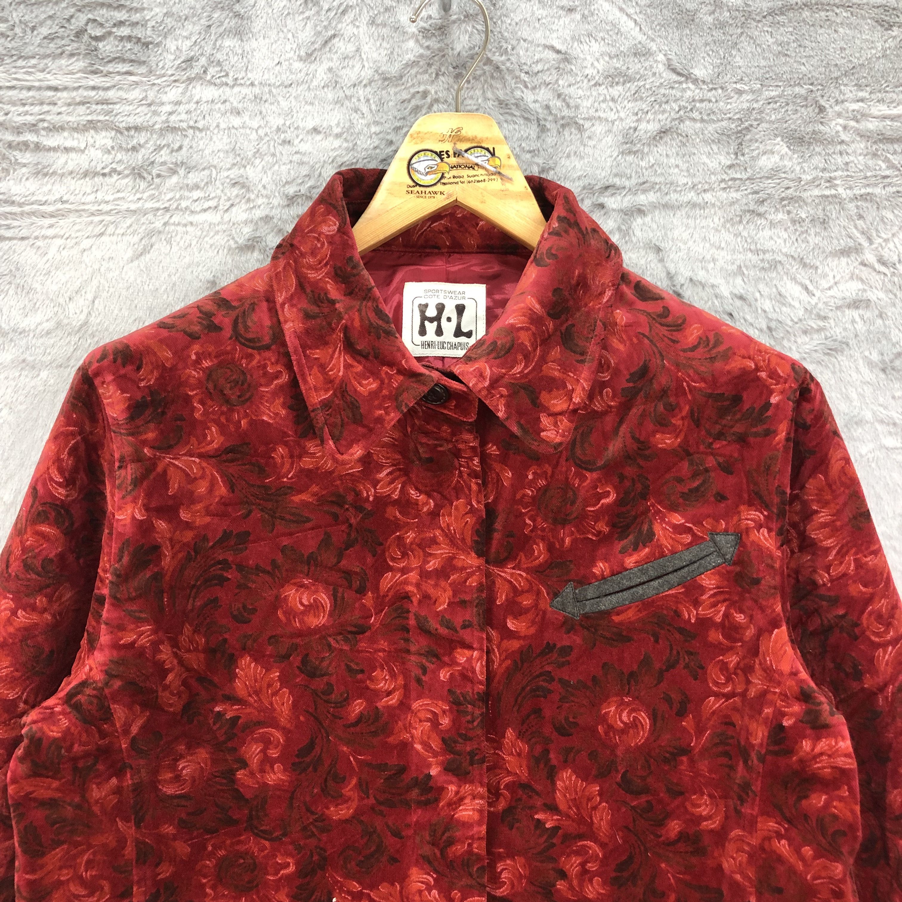 Japanese Brand HENRI-LUC CHAPUIS Red Rose All Over Jacket #4634-161 Size M / US 6-8 / IT 42-44 - 2 Thumbnail