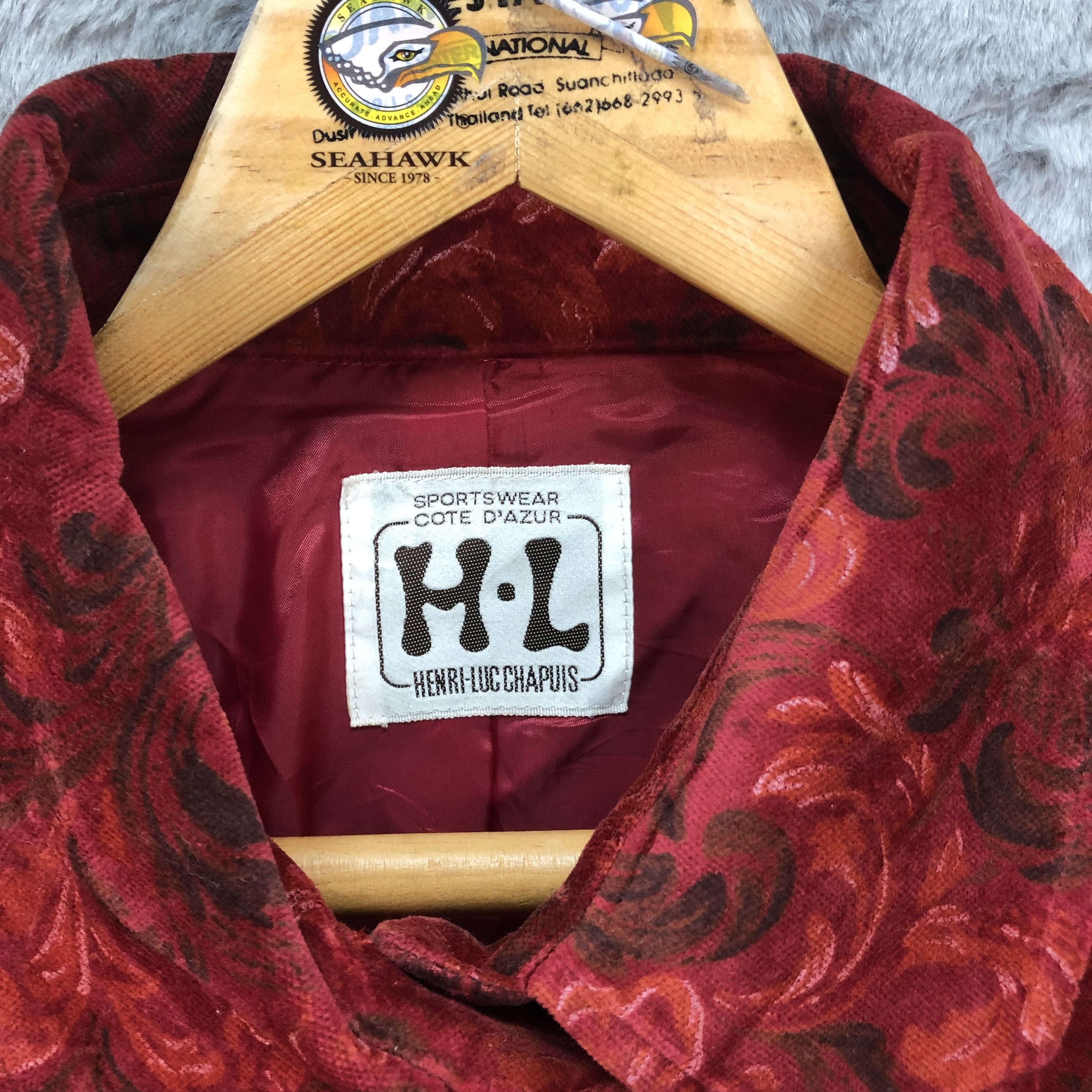 Japanese Brand HENRI-LUC CHAPUIS Red Rose All Over Jacket #4634-161 Size M / US 6-8 / IT 42-44 - 6 Thumbnail