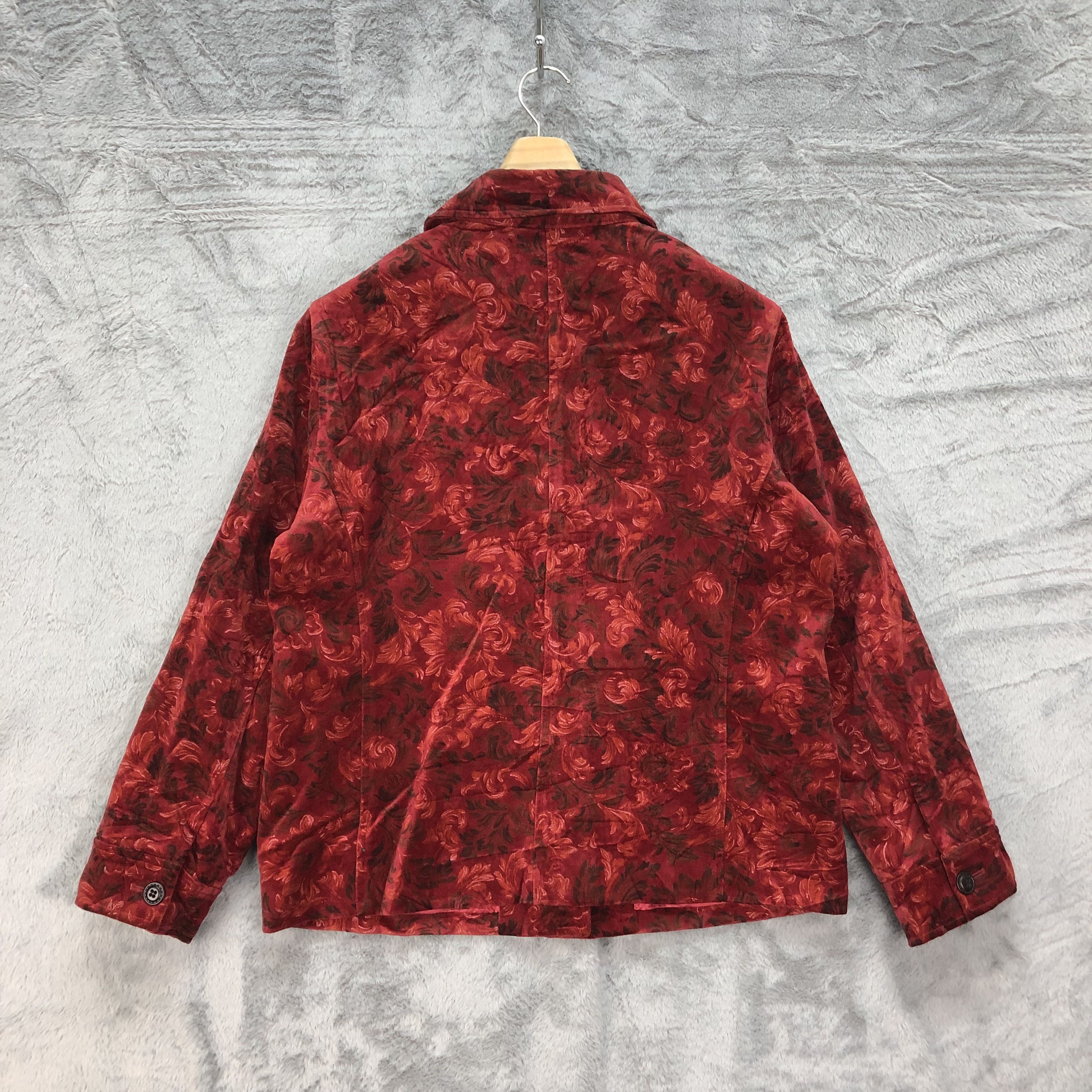 Japanese Brand HENRI-LUC CHAPUIS Red Rose All Over Jacket #4634-161 Size M / US 6-8 / IT 42-44 - 9 Thumbnail