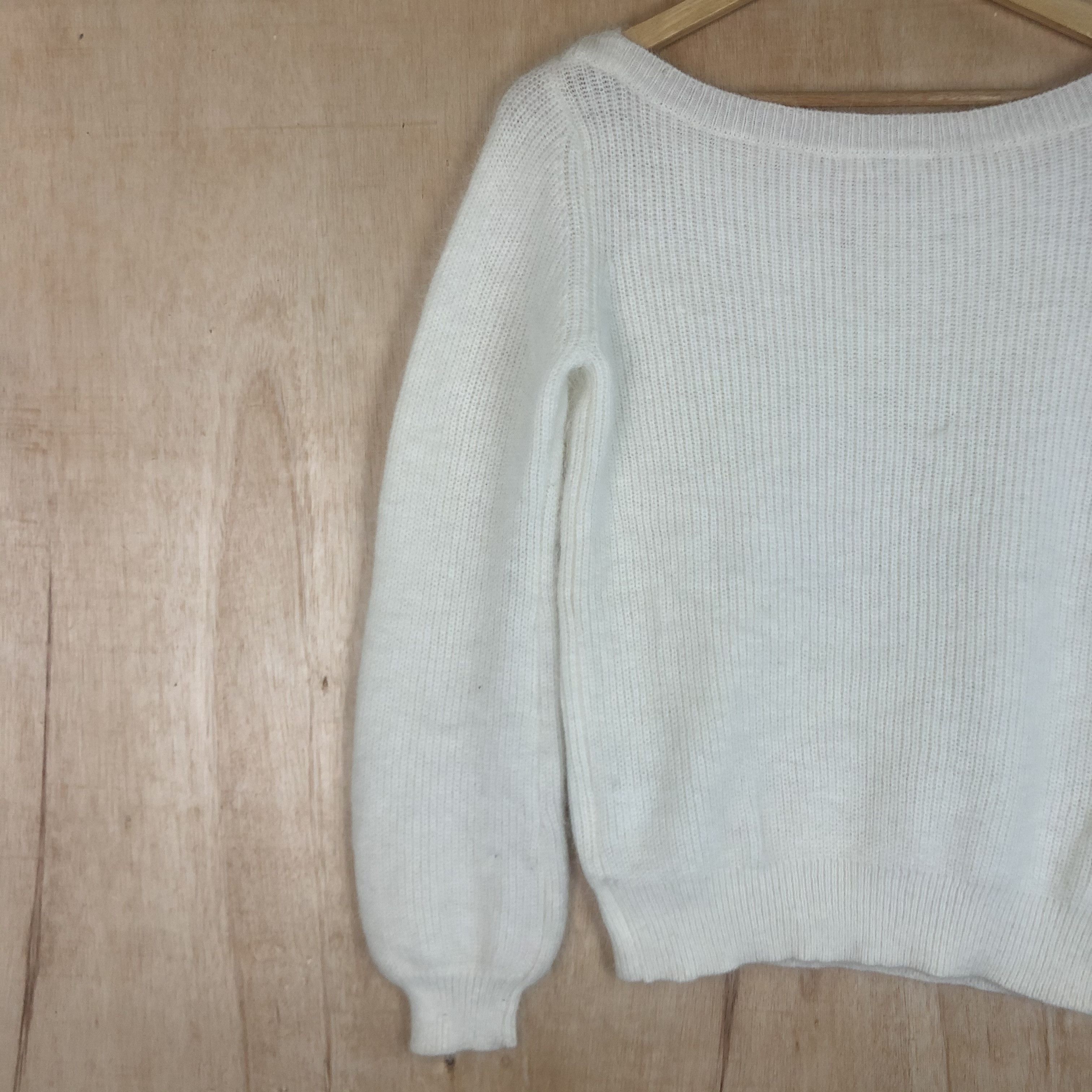 Homespun Knitwear × Japanese Brand × Vintage DLL Te`chichi White Shag Shaggy fur KNitwear #c043 Size M / US 6-8 / IT 42-44 - 7 Thumbnail