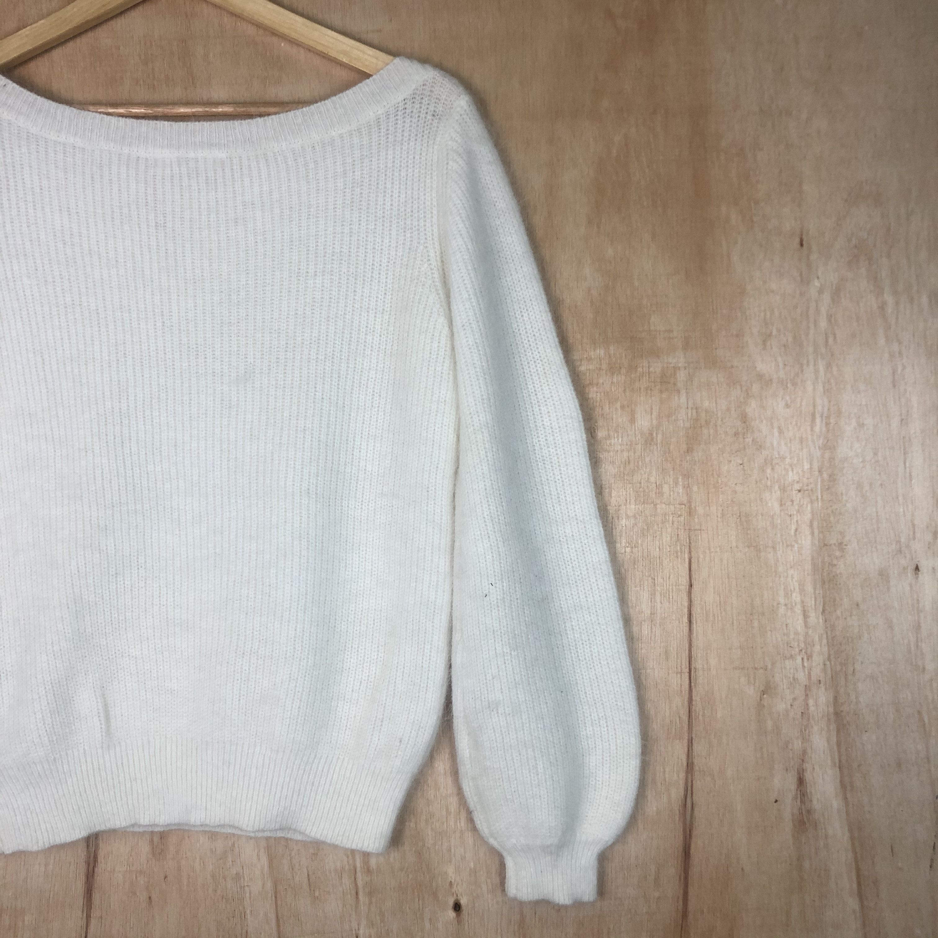 Homespun Knitwear × Japanese Brand × Vintage DLL Te`chichi White Shag Shaggy fur KNitwear #c043 Size M / US 6-8 / IT 42-44 - 6 Thumbnail