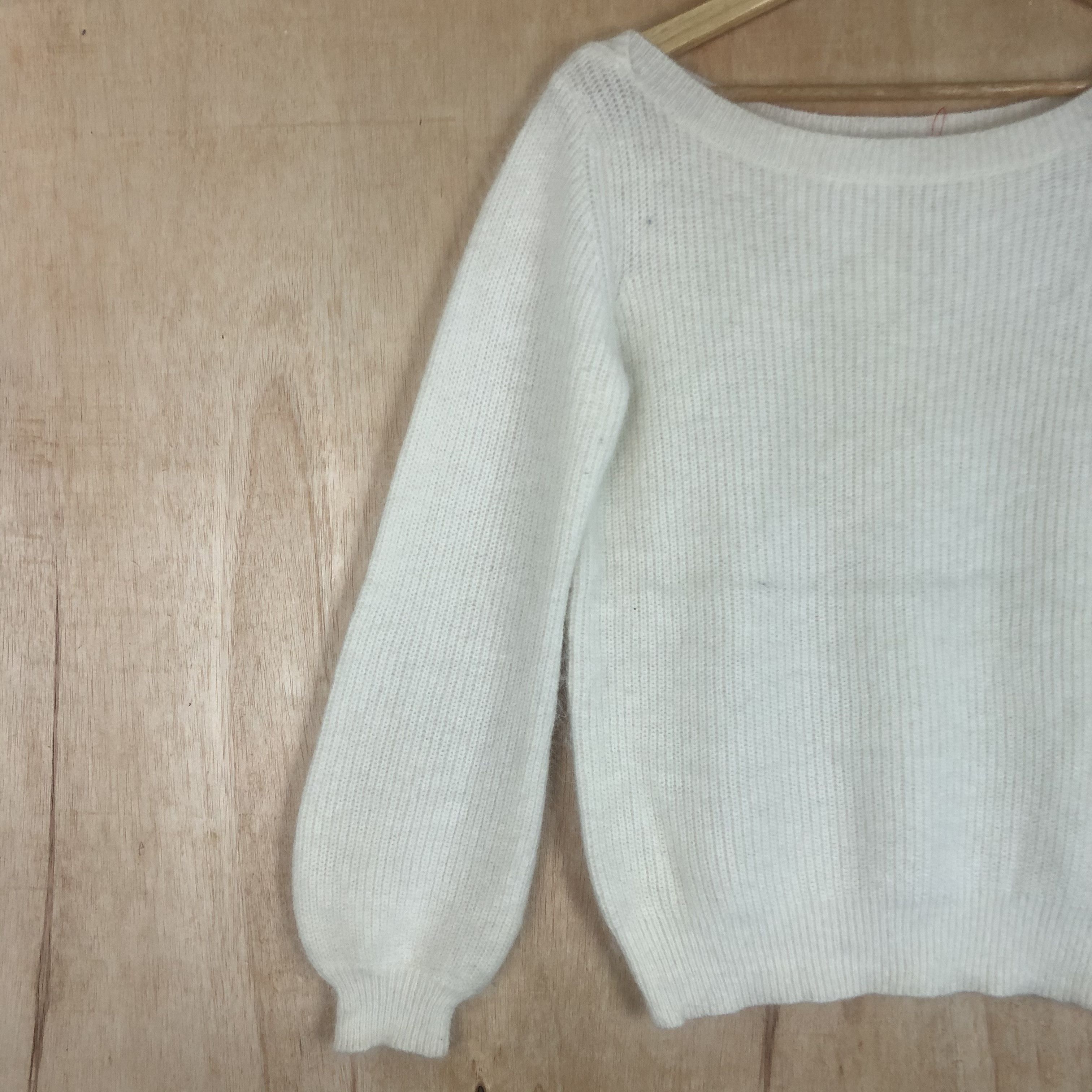 Homespun Knitwear × Japanese Brand × Vintage DLL Te`chichi White Shag Shaggy fur KNitwear #c043 Size M / US 6-8 / IT 42-44 - 2 Thumbnail