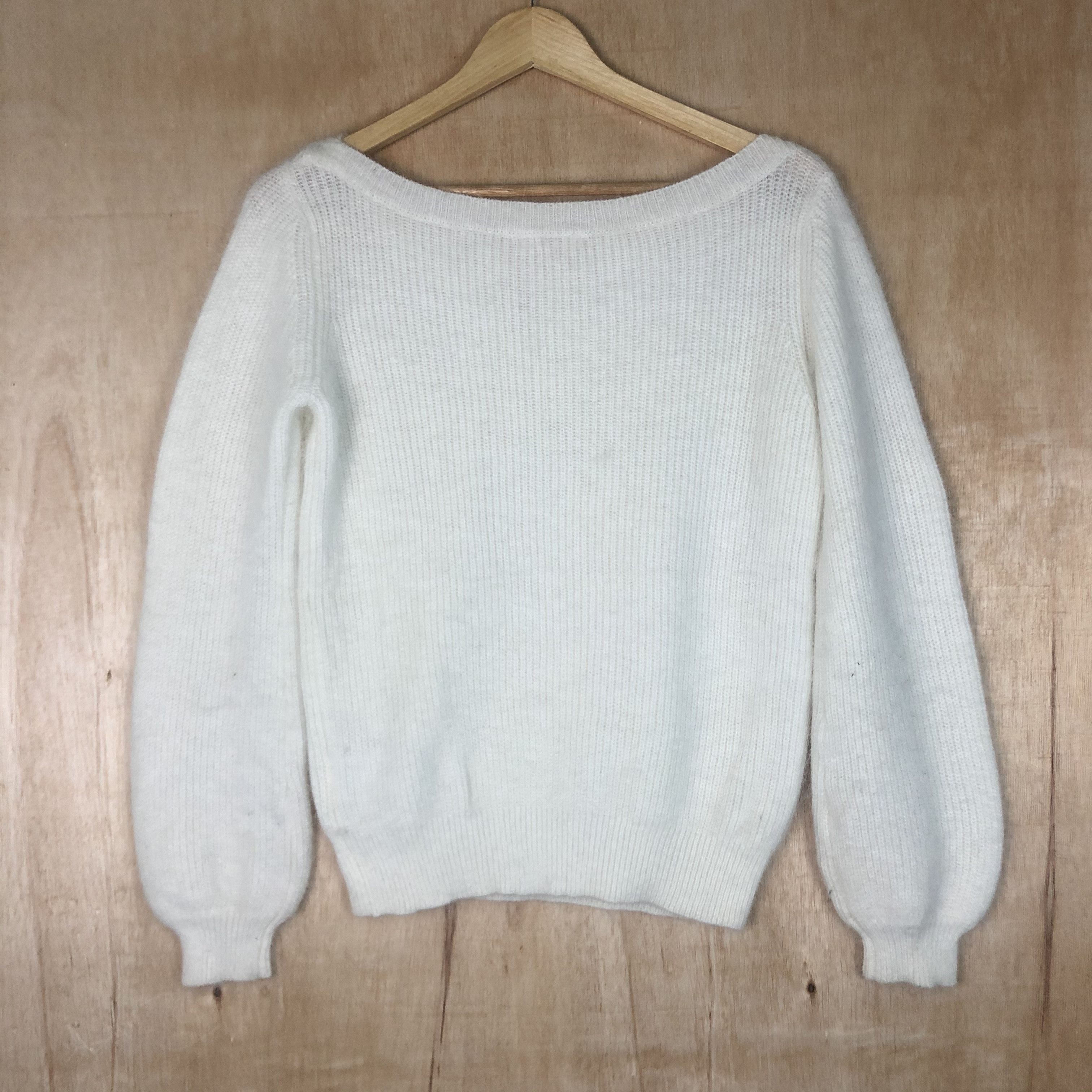 Homespun Knitwear × Japanese Brand × Vintage DLL Te`chichi White Shag Shaggy fur KNitwear #c043 Size M / US 6-8 / IT 42-44 - 5 Thumbnail